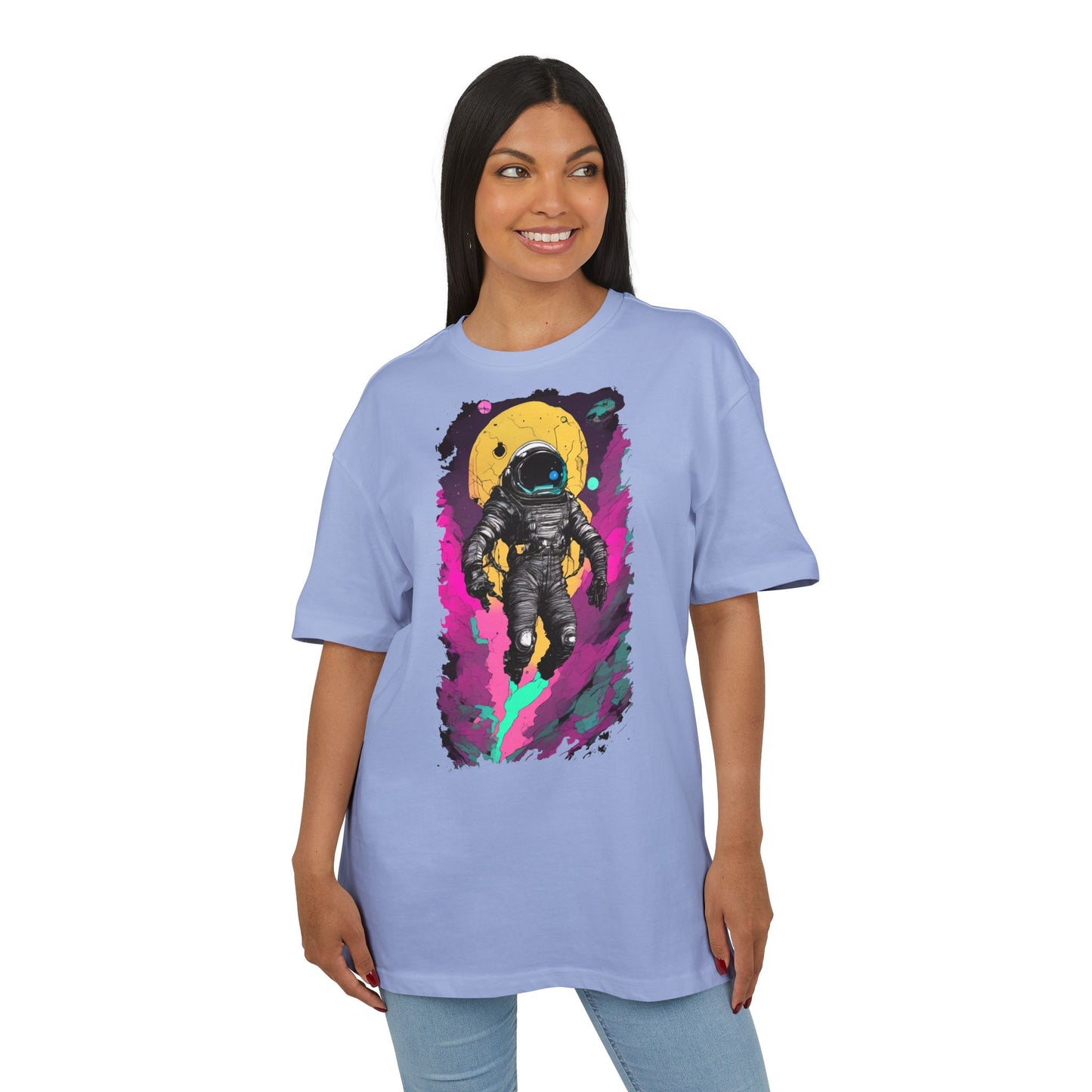 Cosmic Astronaut Tee, Unisex Oversize Tee, Space Graphic Shirt, Retro Astronaut T-Shirt, Gift for Space Lovers, Unique Graphic Tee