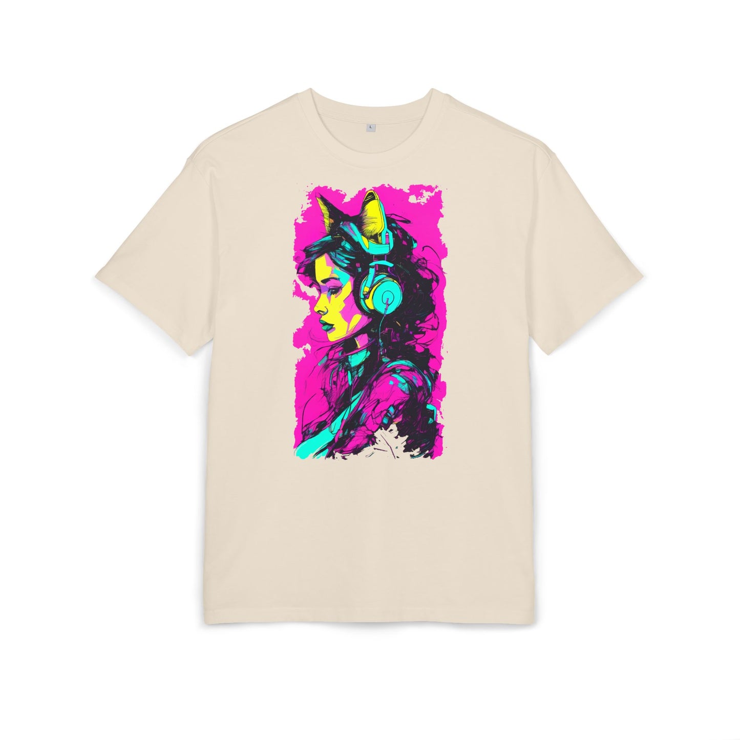 Vibrant Music Lover's Tee, Unisex Heavy Oversize Tee, Trendy Graphic Shirt, Colorful Art Top, Perfect for Festivals and Gifts
