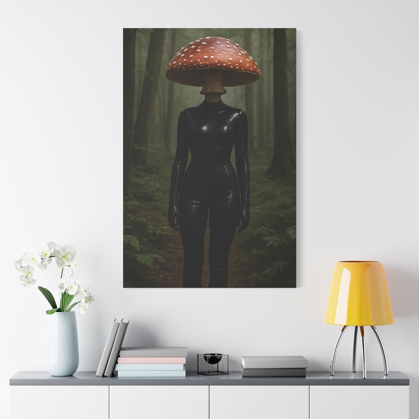Mystical Mushroom Canvas Art Print, Fantasy Wall Decor, Unique Gift, Home Decoration, Nature Inspired Artwork
