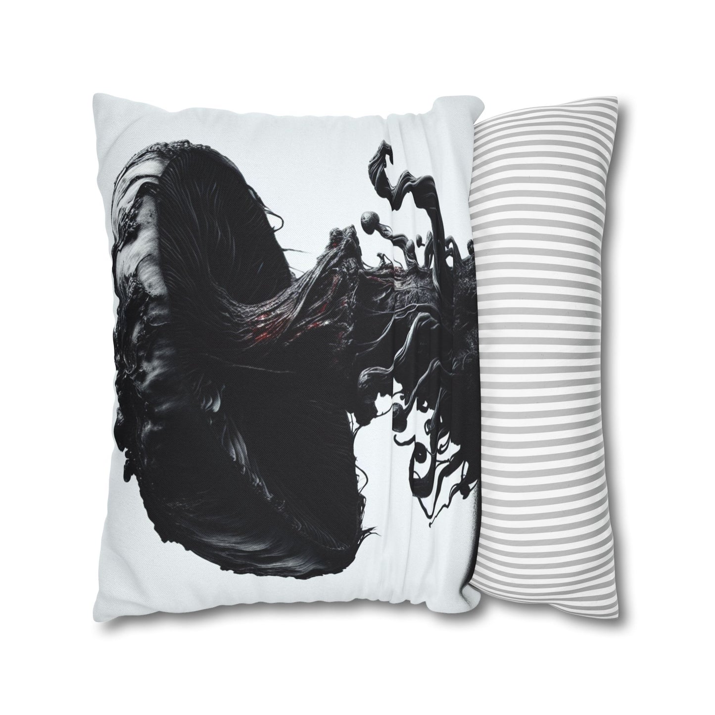 Gothic Mushroom Pillowcase | Dark Art Decor, Home Accent, Unique Gift, Black and White Throw Pillow, Living Room Decor