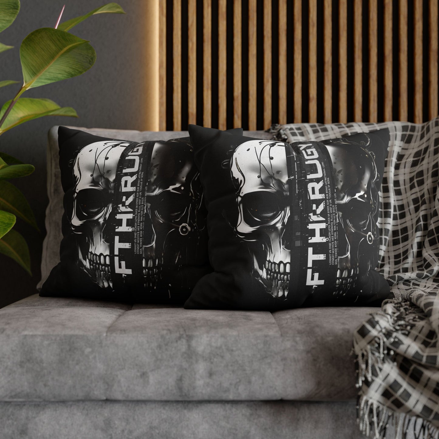 Gothic Skull Pillowcase - Edgy Home Decor, Alternative Gift, Bedroom Accent, Halloween Decor, Boho Pillow Cover