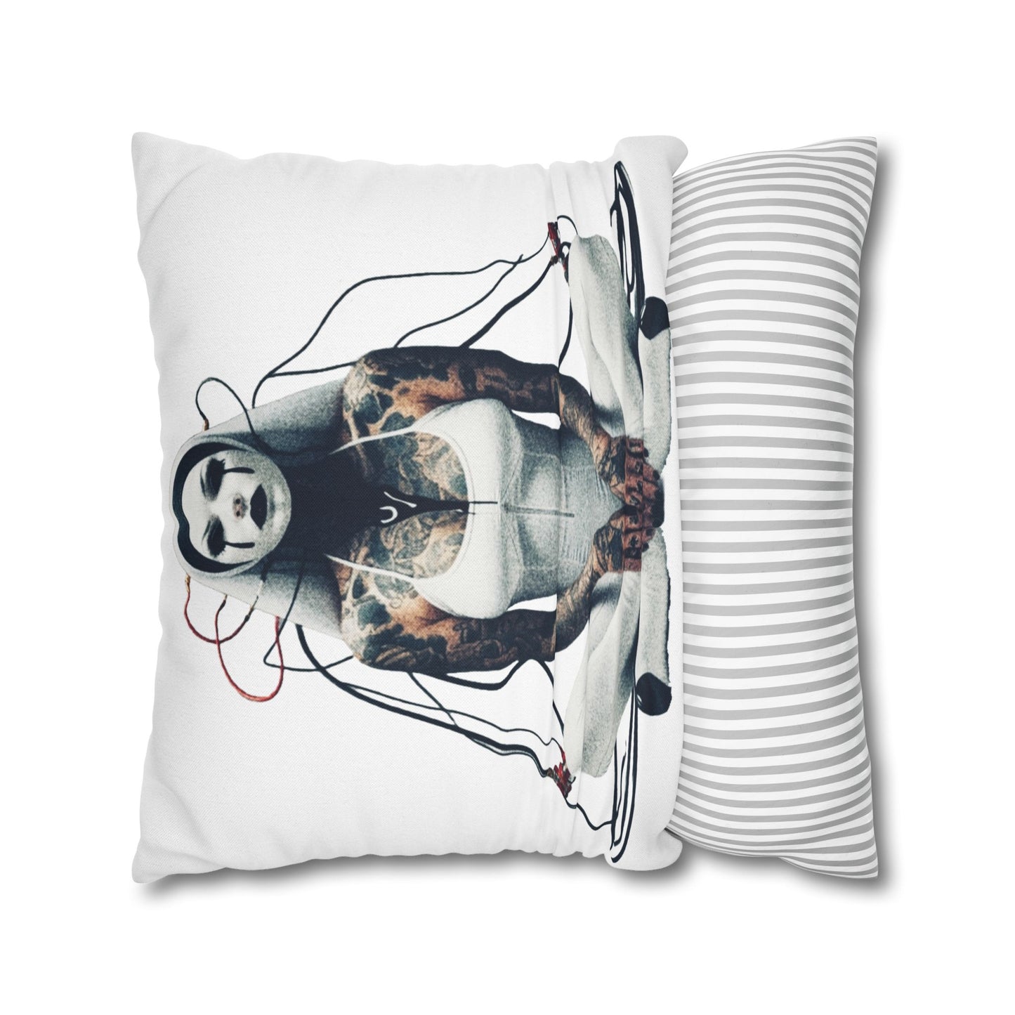 Unique Artistic Pillowcase with Futuristic Design, Decorative Cushion Cover for Home Decor, Gift for Art Lovers, Cozy Living Room Accessory