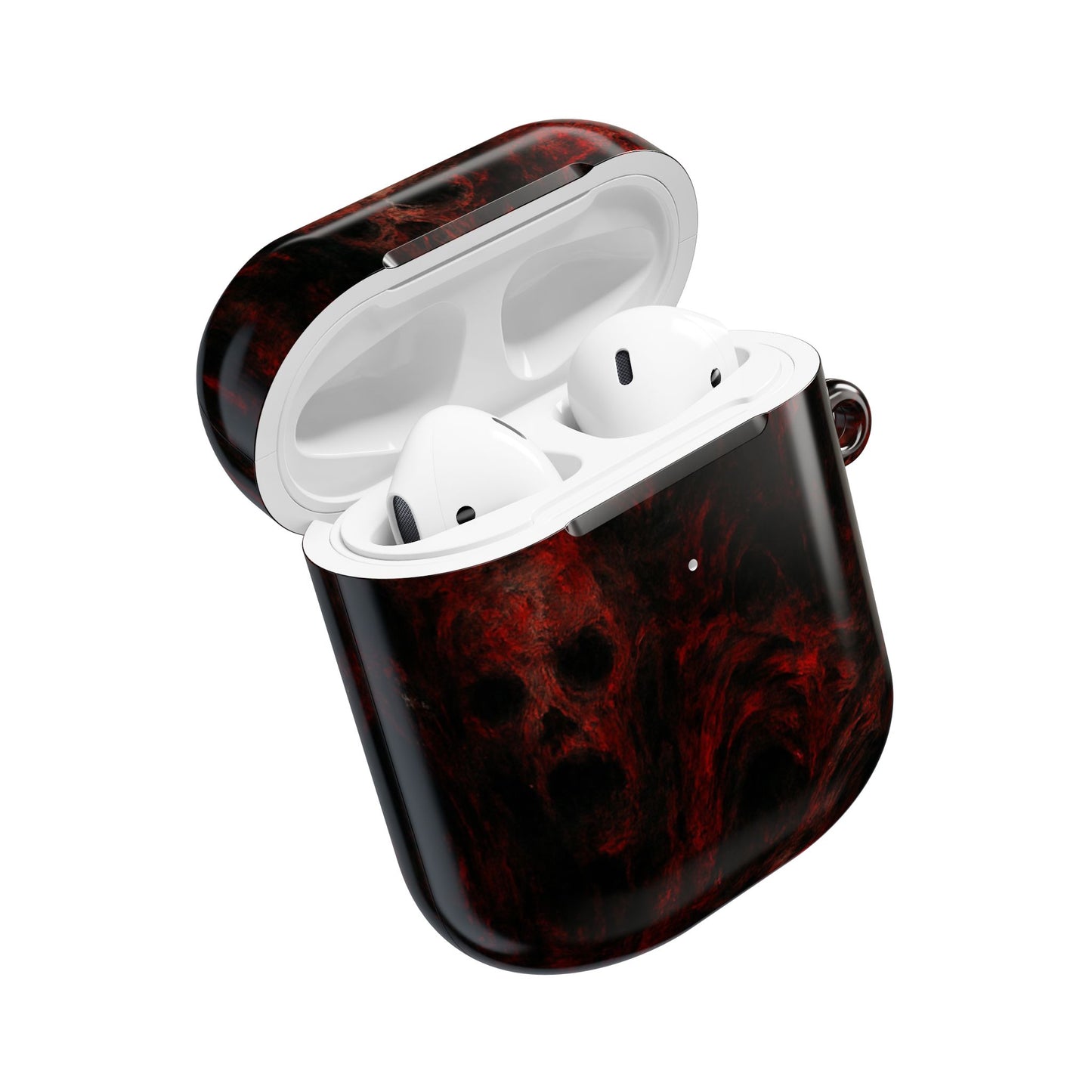 Stylish AirPod Cases with a Bold Red Marble Design, Unique Accessories for Music Lovers, Perfect Gift for Teens, Great for Holidays