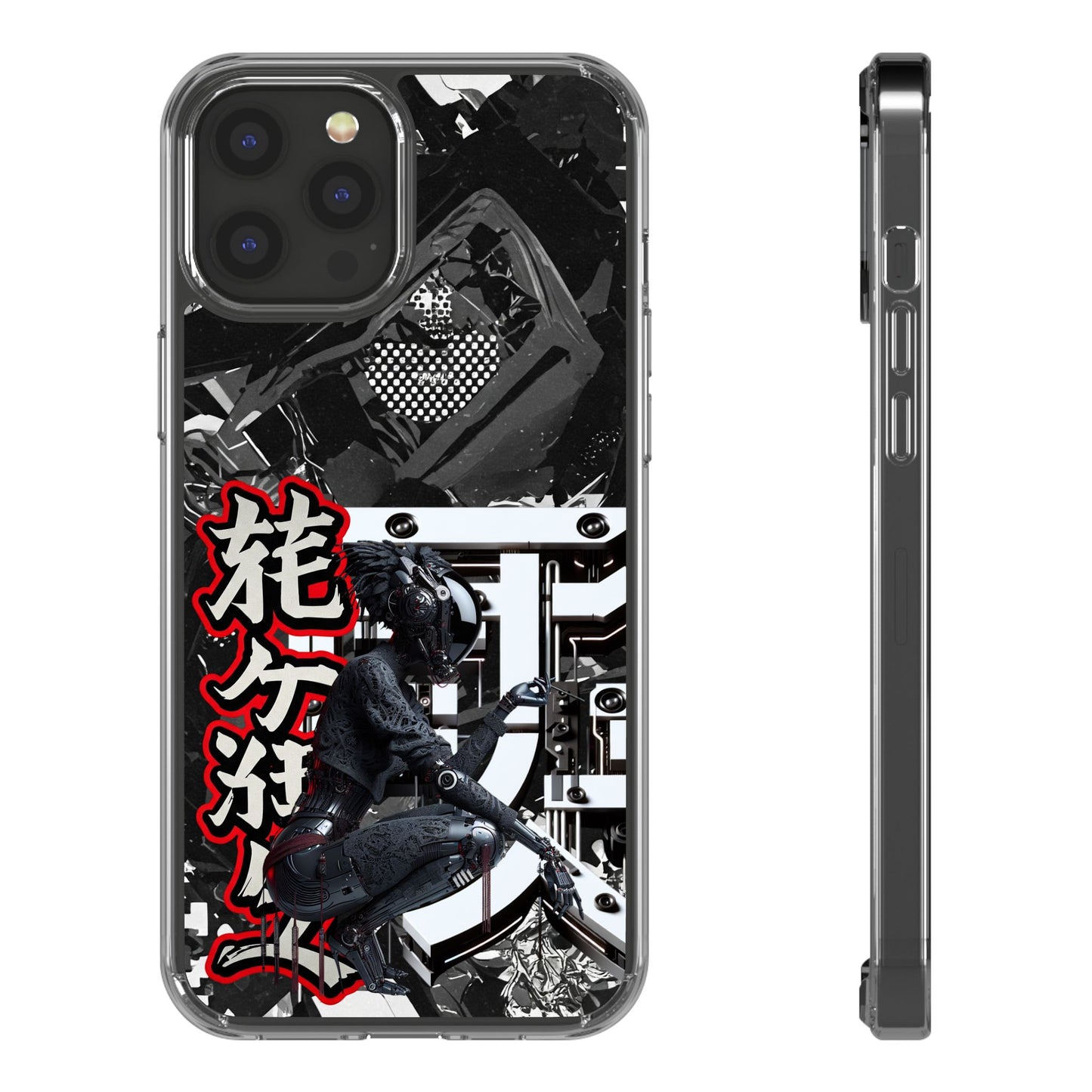 Clear Phone Case with Stylish Graphic Design for Tech Enthusiasts