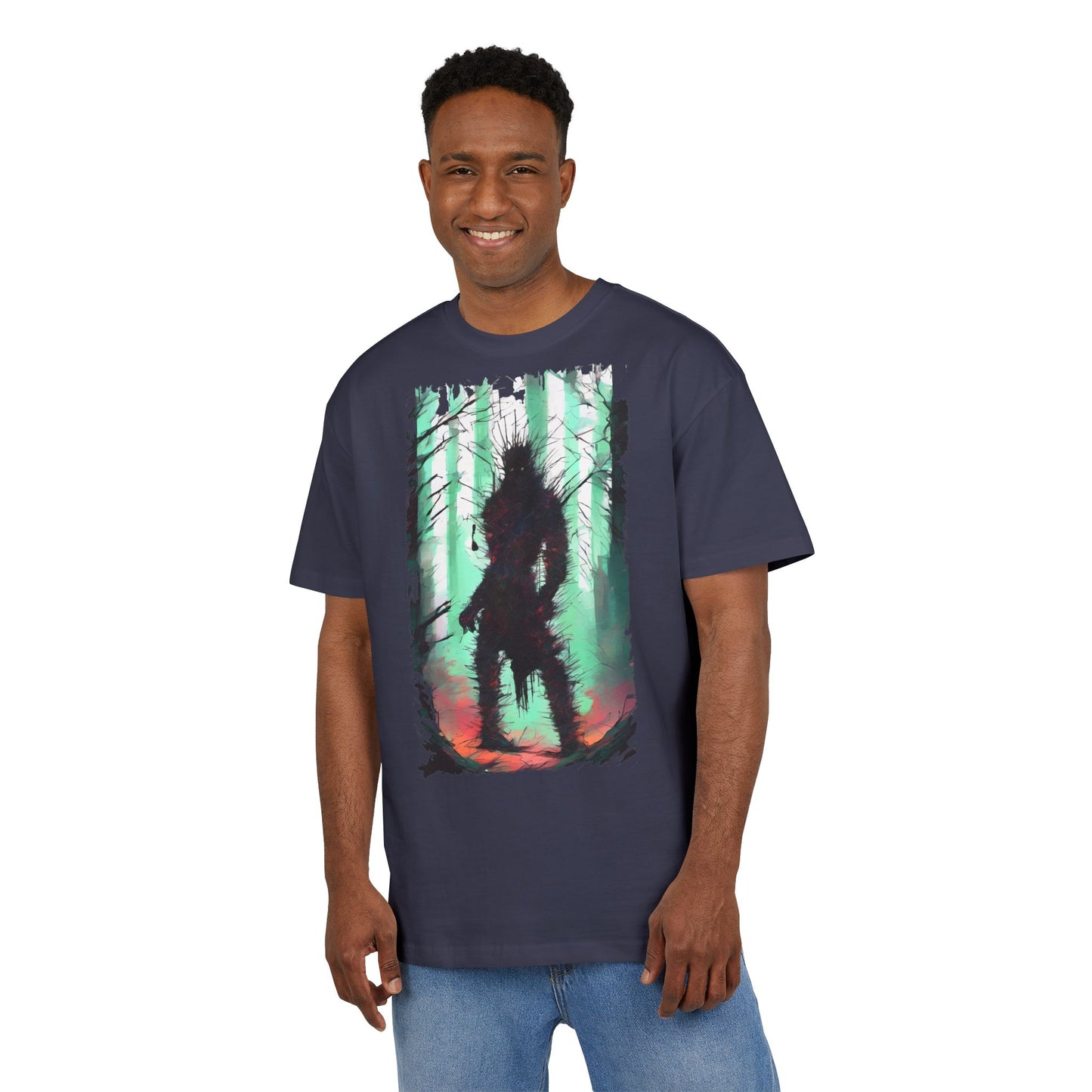 Unisex Oversized Graphic Tee with Forest Silhouette | Comfy Casual Wear, Gift for Nature Lovers, Ideal for Camping, Hiking, Everyday Style