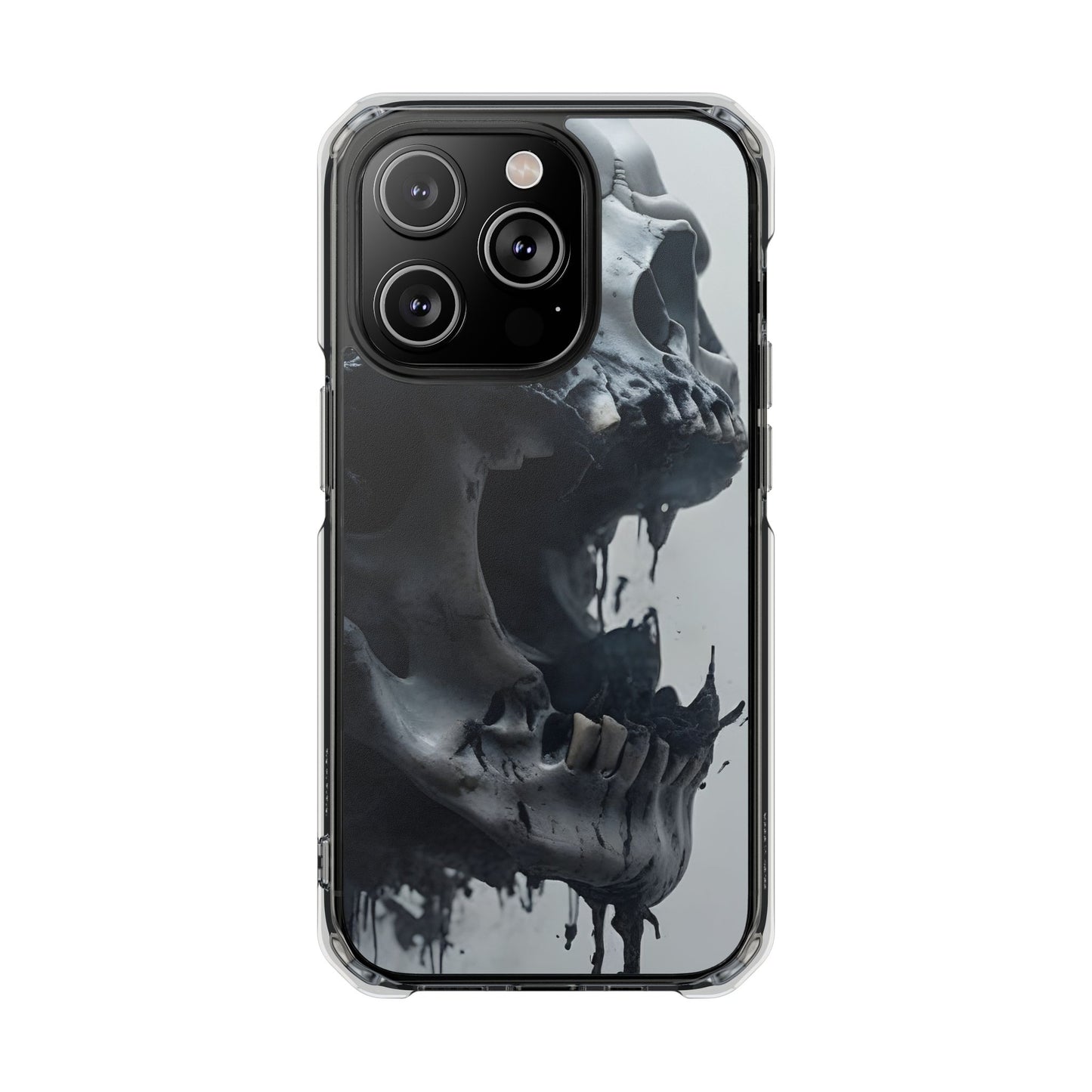 Unique Skull Design Magnetic Clear Impact Cases, Skull Phone Cases, Gothic Accessories, Halloween Gifts, Edgy Mobile Covers