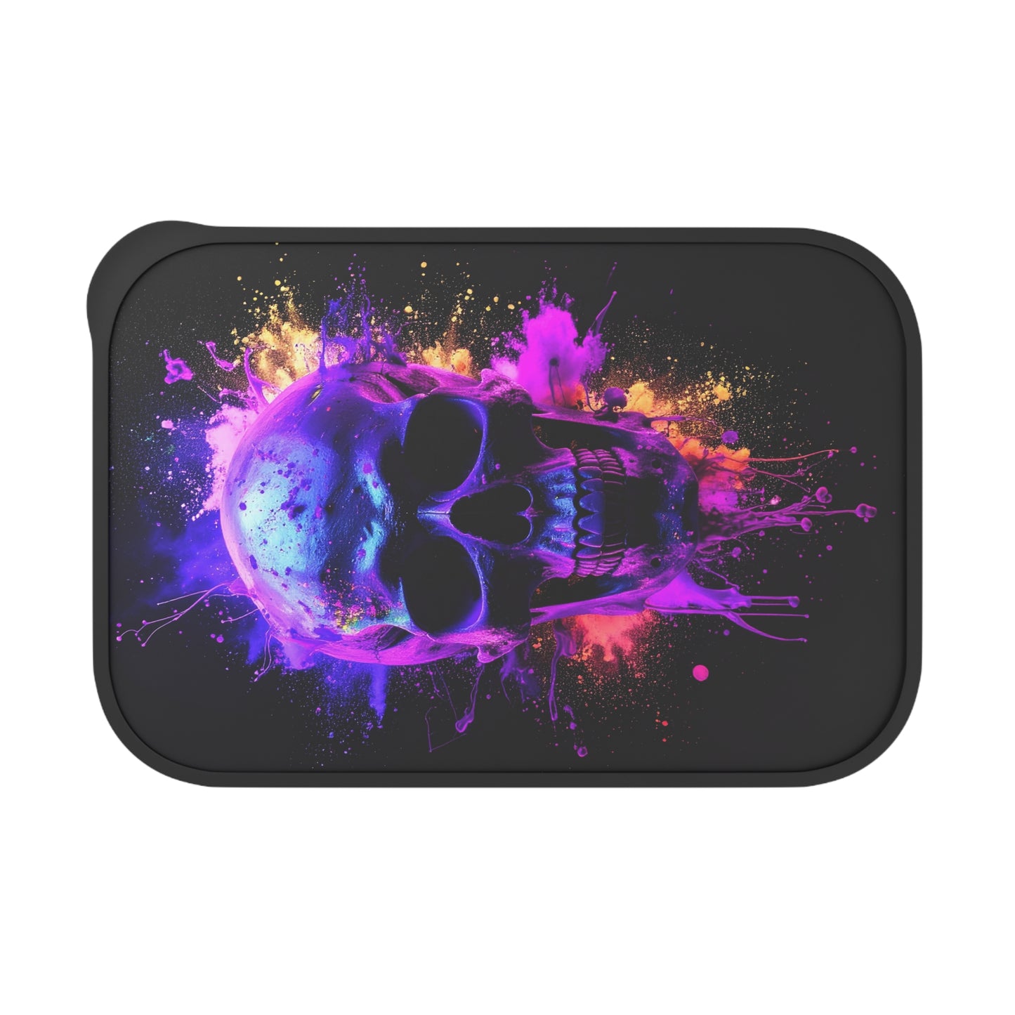 Vibrant Skull Bento Box with Utensils, Cool Lunch Container, Funky Meal Prep, Unique Gift for Food Lovers, School Lunches, Halloween