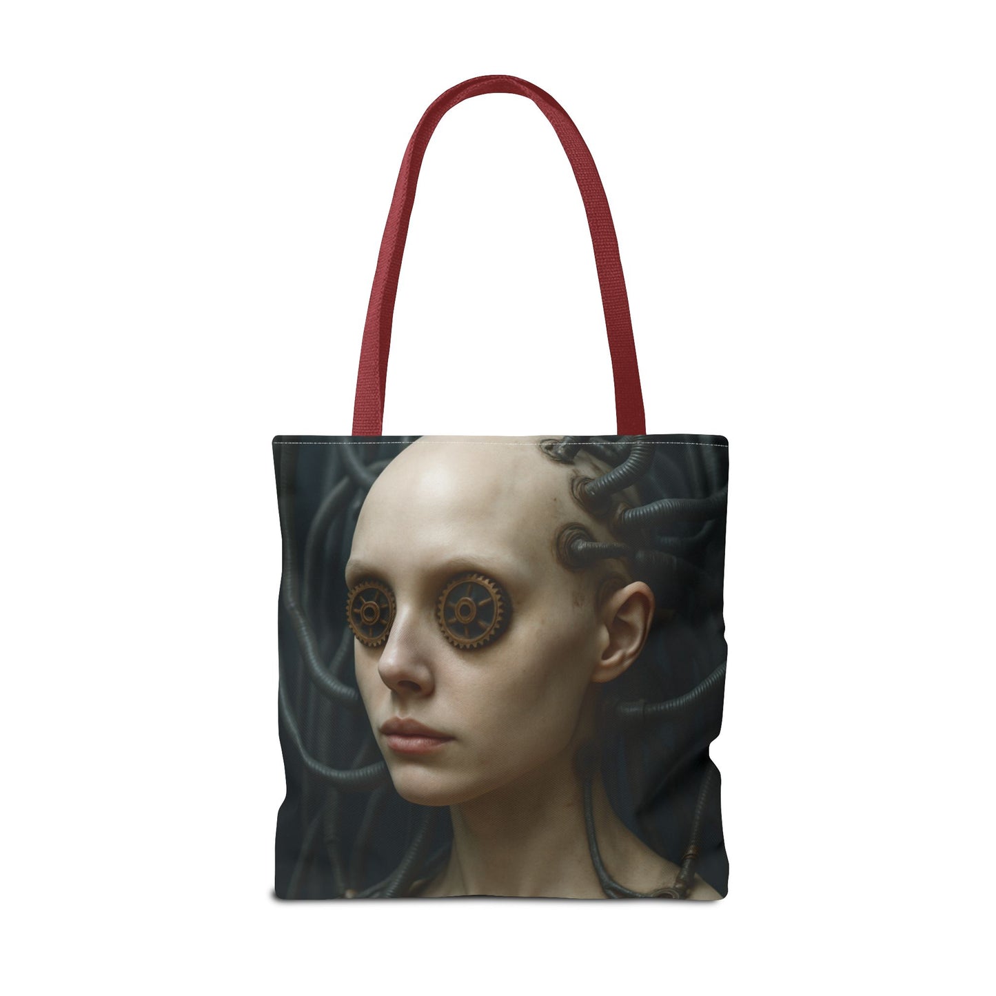 Futuristic Art Tote Bag - Unique Canvas Carryall, Cyberpunk Style, Eco-Friendly Shopping Bag, Ideal for Gifts, Fashion Statement