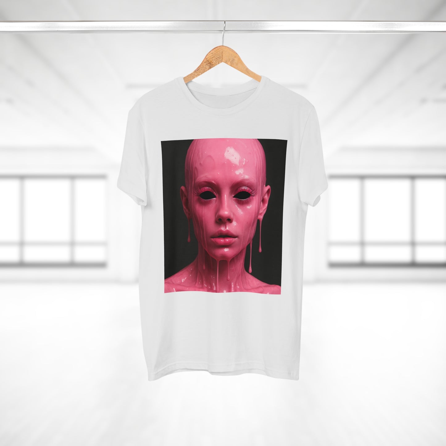 Artistic Pink Melting Face T-Shirt - Trendy Graphic Tee, Unique Gift, Statement Apparel, Festival Wear, Occasional Fashion, Street Style