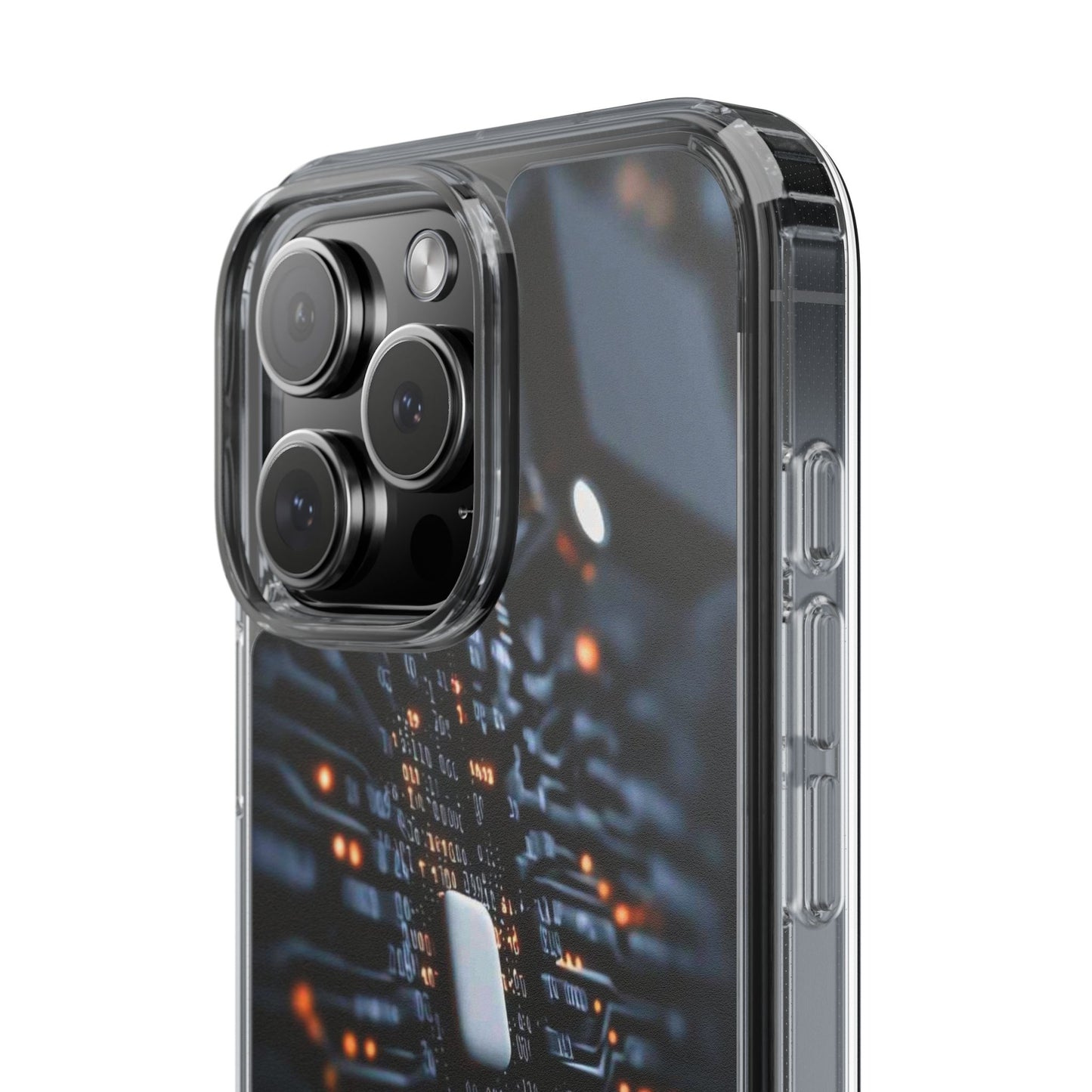 Clear Phone Case with Cyber Print