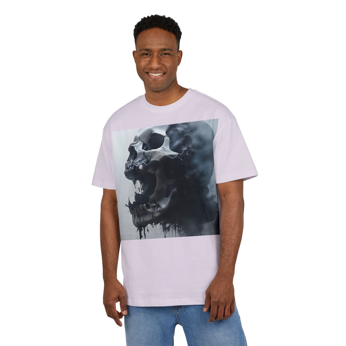 Gothic Skull Oversized Tee | Unisex, Grunge Fashion, Halloween Shirt, Dark Aesthetic, Casual Wear