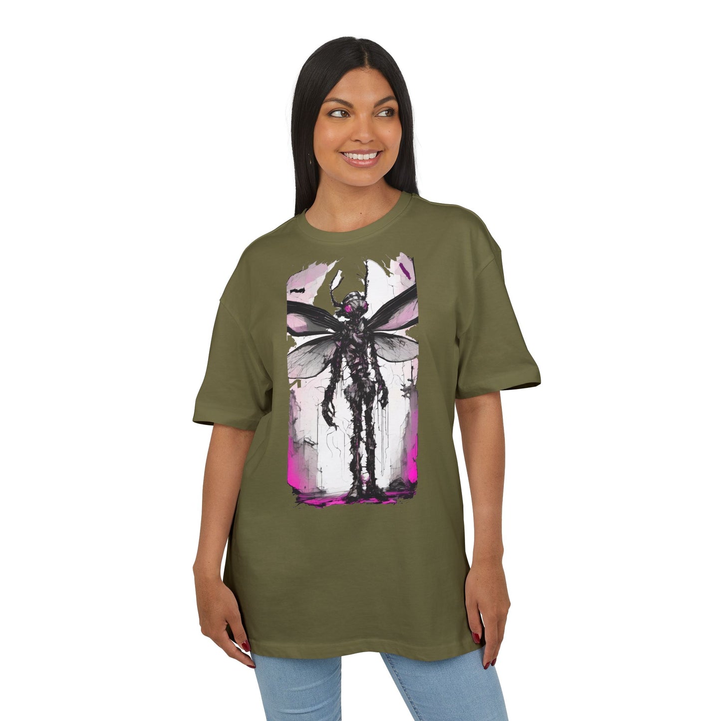 Edgy Artistic Oversize Tee, Graphic Tee, Unisex Shirt, Casual Wear, Statement Piece, Gift for Art Lovers