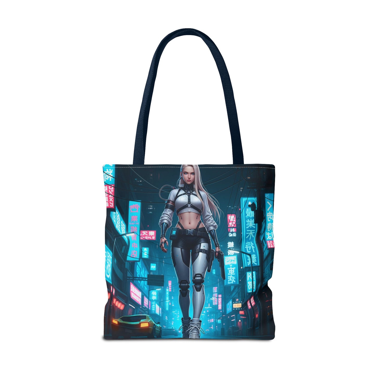 Futuristic Cyberpunk Tote Bag | Stylish Grocery Shopper, Fashion Accessory, Gift for Tech Lovers, Eco-Friendly Tote