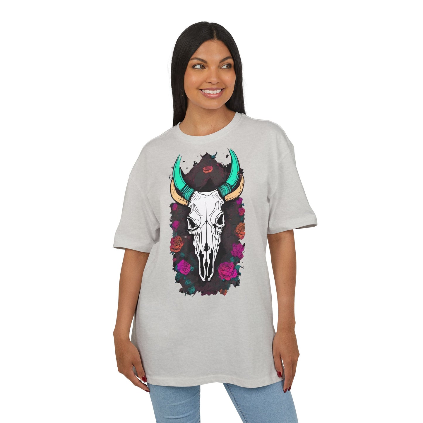 Bohemian Skull Graphic Tee, Unisex Heavy Oversize Tee, Cool Graphic T-Shirt, Festival Fashion, Casual Wear, Unique Gift Idea
