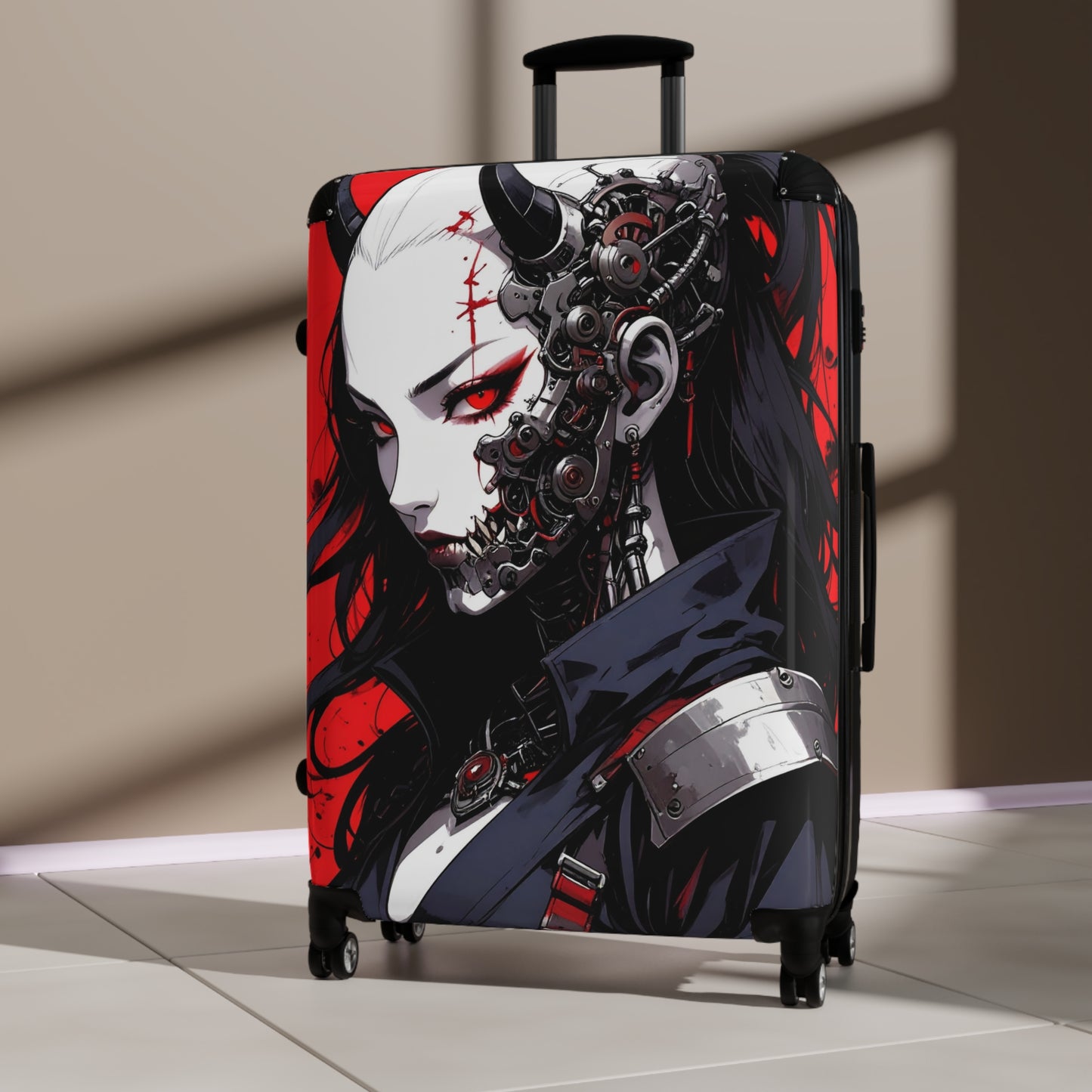 Gothic Style Travel Suitcase, Unique Luggage, Edgy Carry-On, Anime Inspired Bag, Gift for Travelers