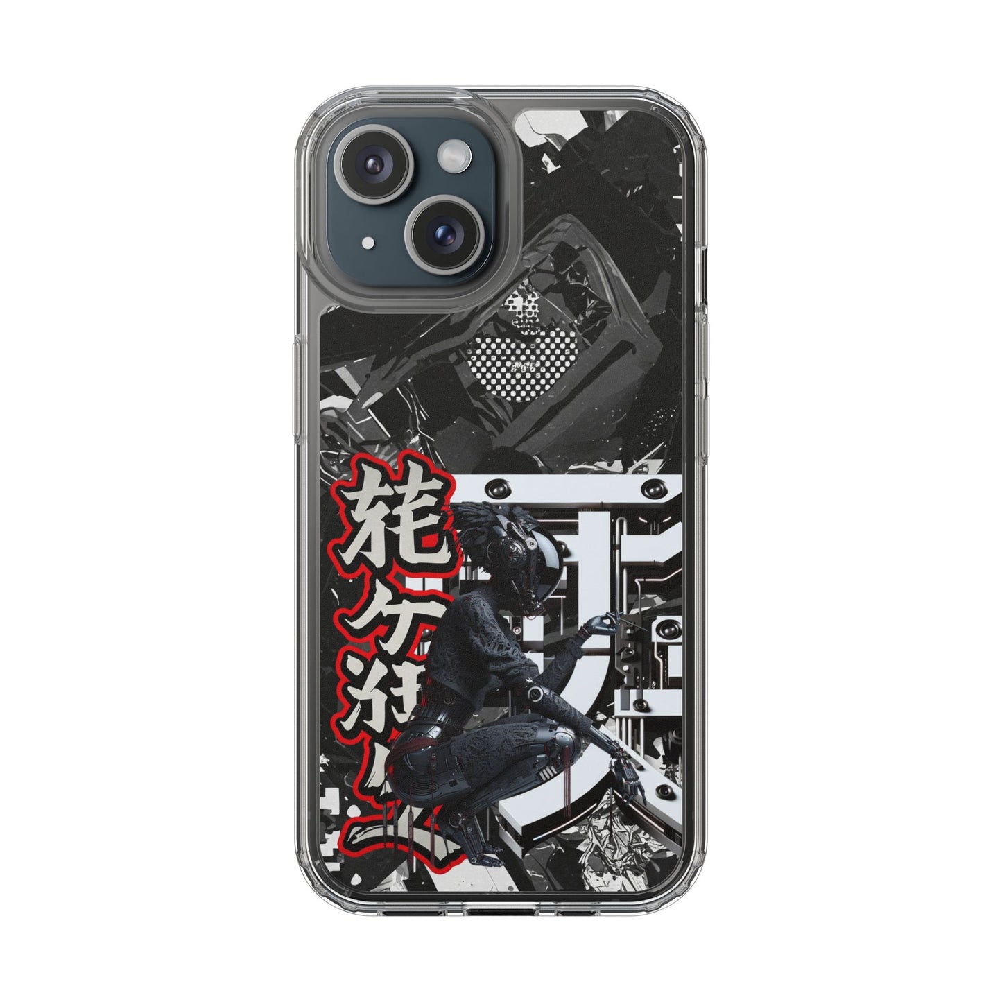 Clear Phone Case with Stylish Graphic Design for Tech Enthusiasts