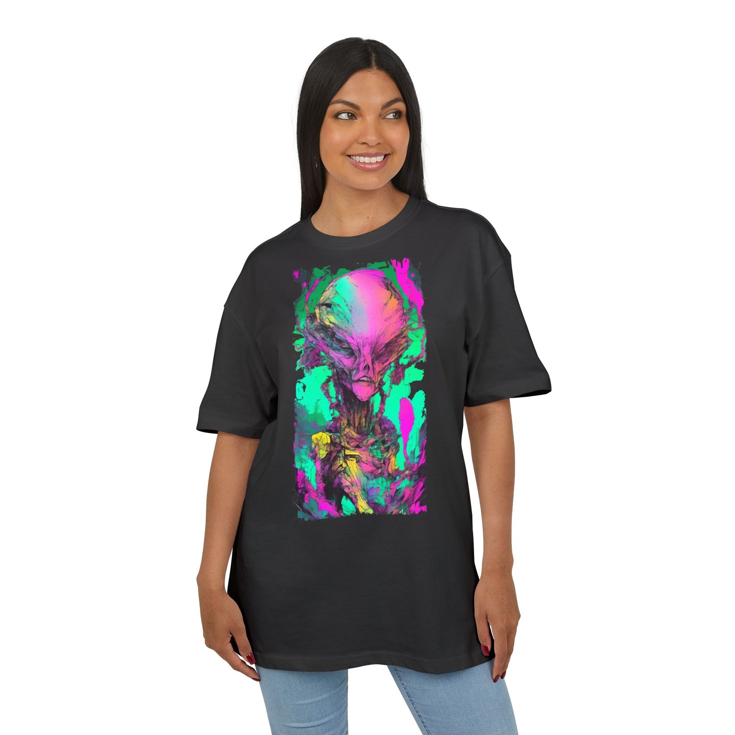 Alien Art Unisex Oversize Tee, Graphic Tee, Casual Style, Streetwear, Unique Gift, Statement Piece