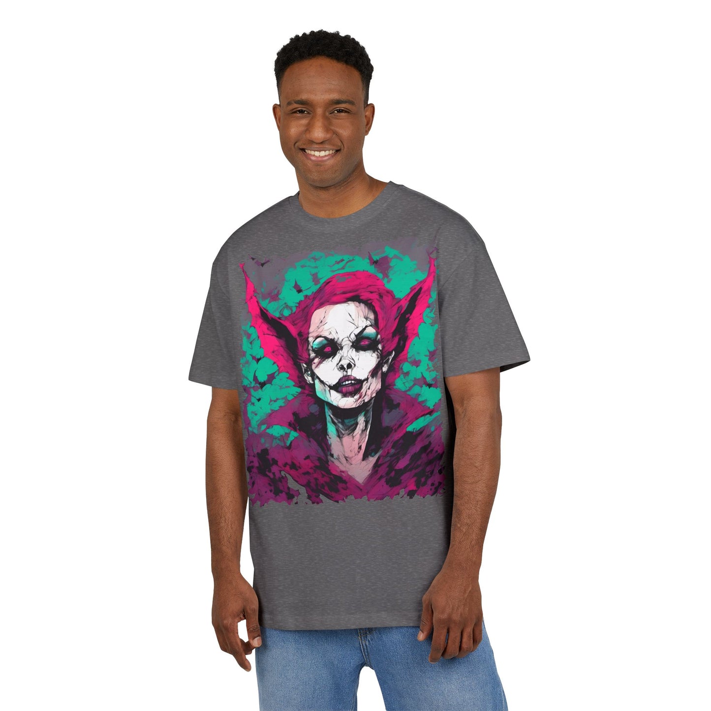 Eerie Portrait Unisex Oversized Tee | Unique Graphic Shirt for Halloween, Gift for Horror Fans, Scary Tee, Alternative Fashion