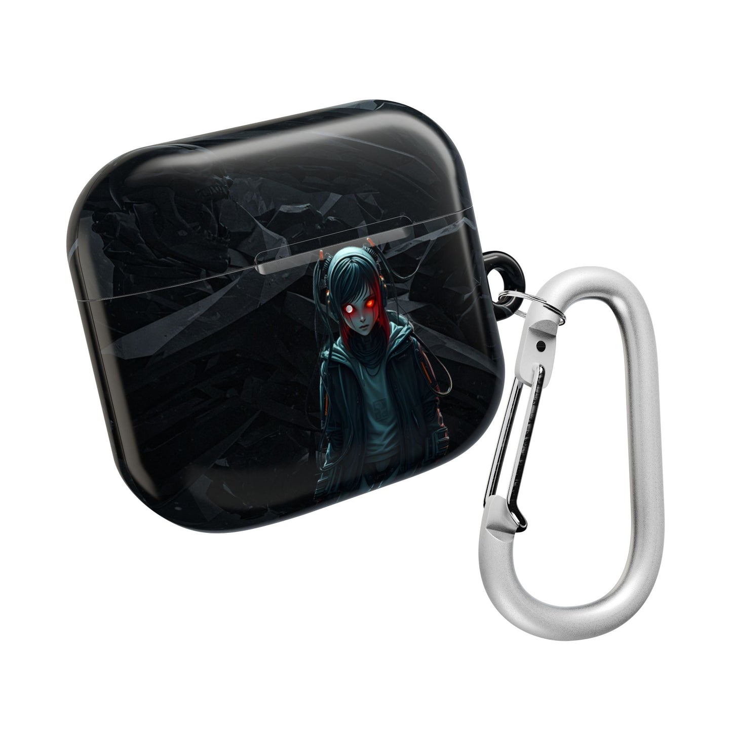 Edgy AirPod Case for Teens, Stylish Headphone Cover, Trendy Tech Accessory, Perfect for Gift Giving, Black Minimalist Design