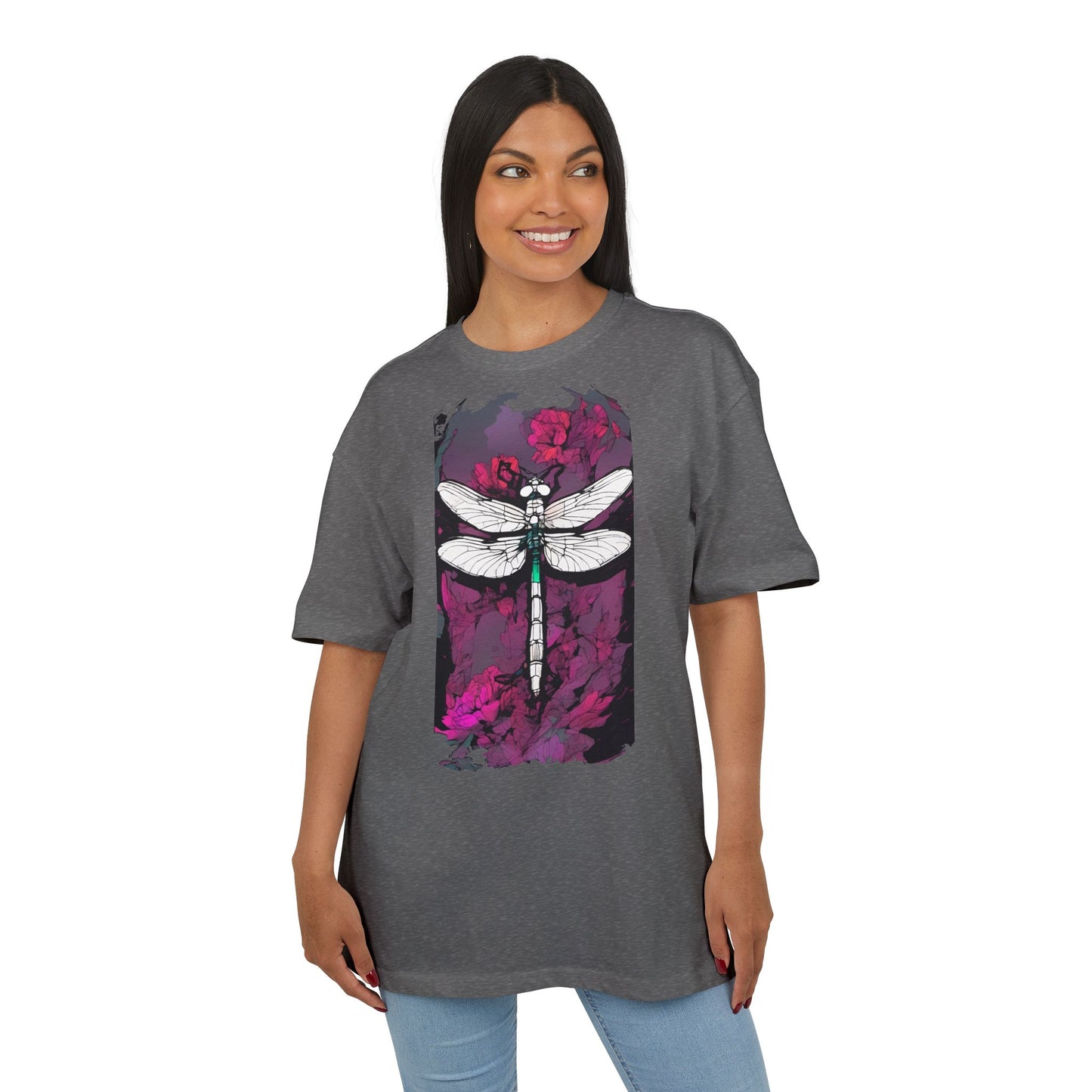 Dragonfly Art Unisex Heavy Oversize Tee, Nature Lover Shirt, Gift for Her, Artistic Tee, Summer Fashion, Relaxed Fit Clothing