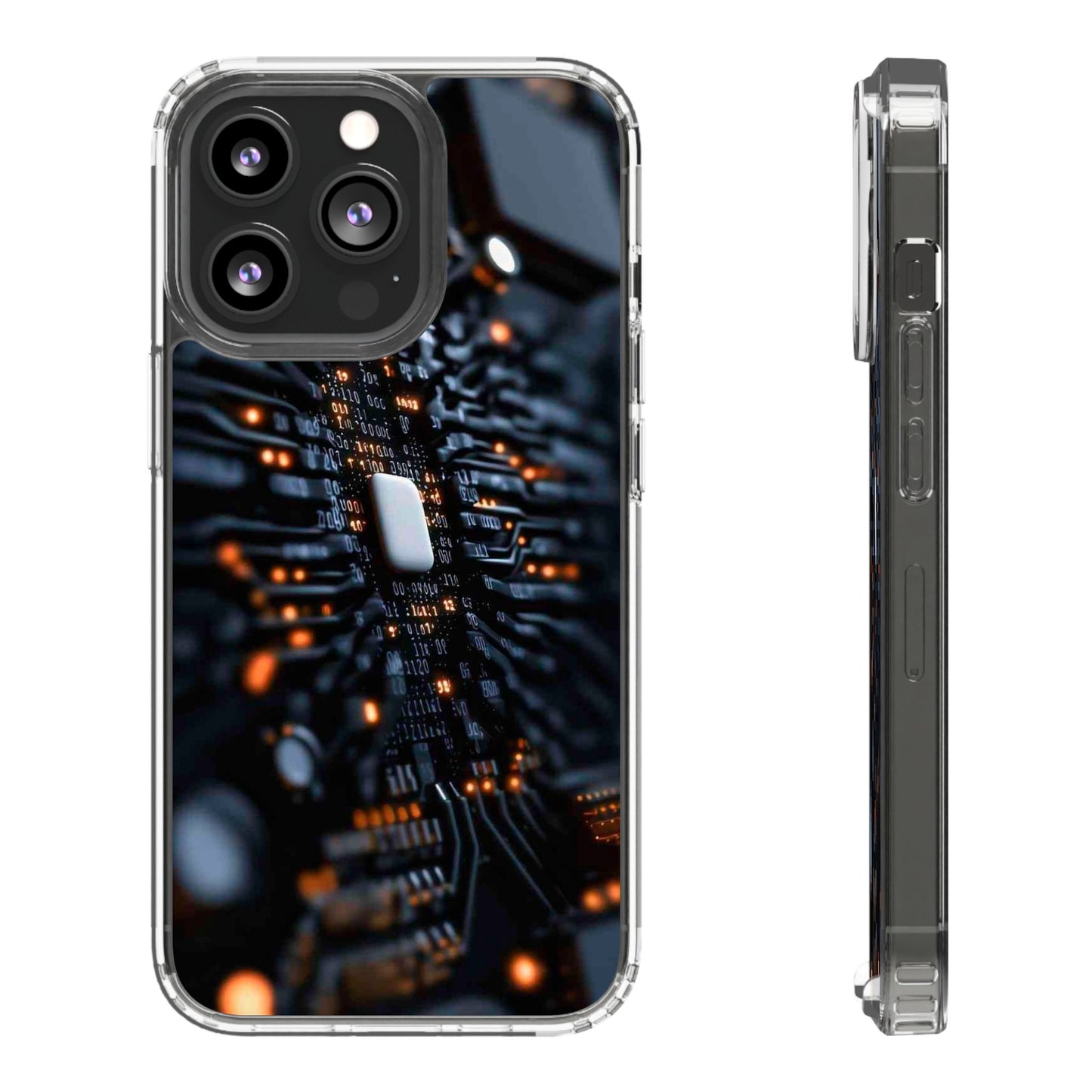 Clear Phone Case with Cyber Print