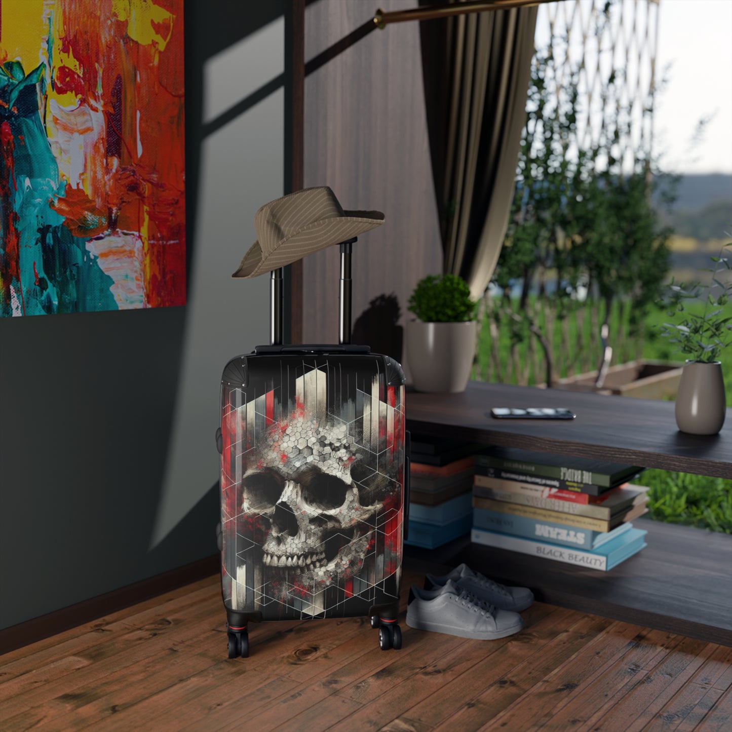 Stylish Travel Suitcase with Skull Design - Perfect for Adventurers