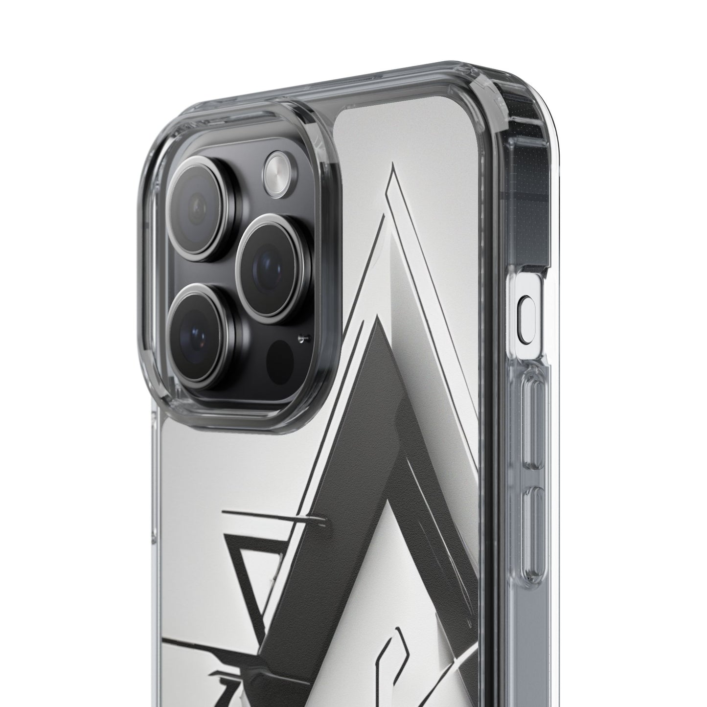 Clear Phone Case with Abstract Edgy Design Print