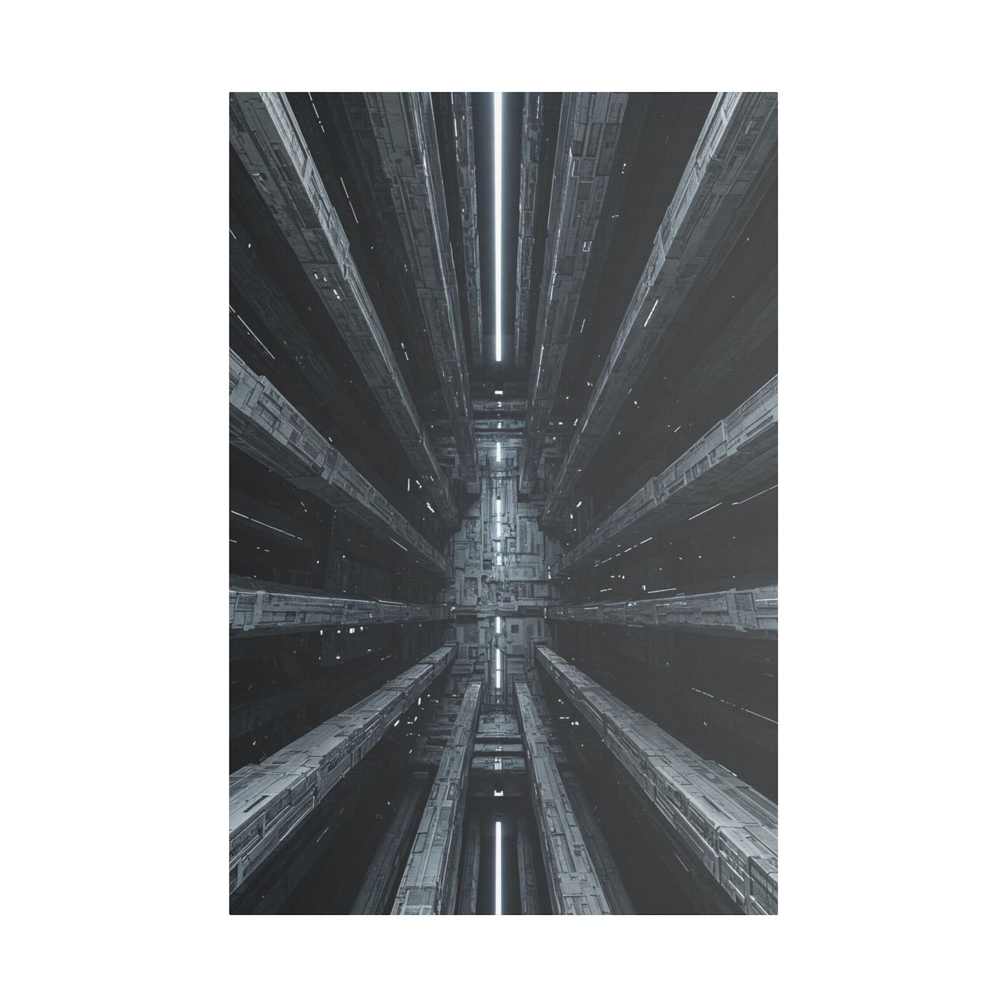 Futuristic Stretched Canvas Art, Modern Wall Decor, Sci-Fi Artwork, Perfect for Home or Office, Unique Gift Idea, Abstract Design