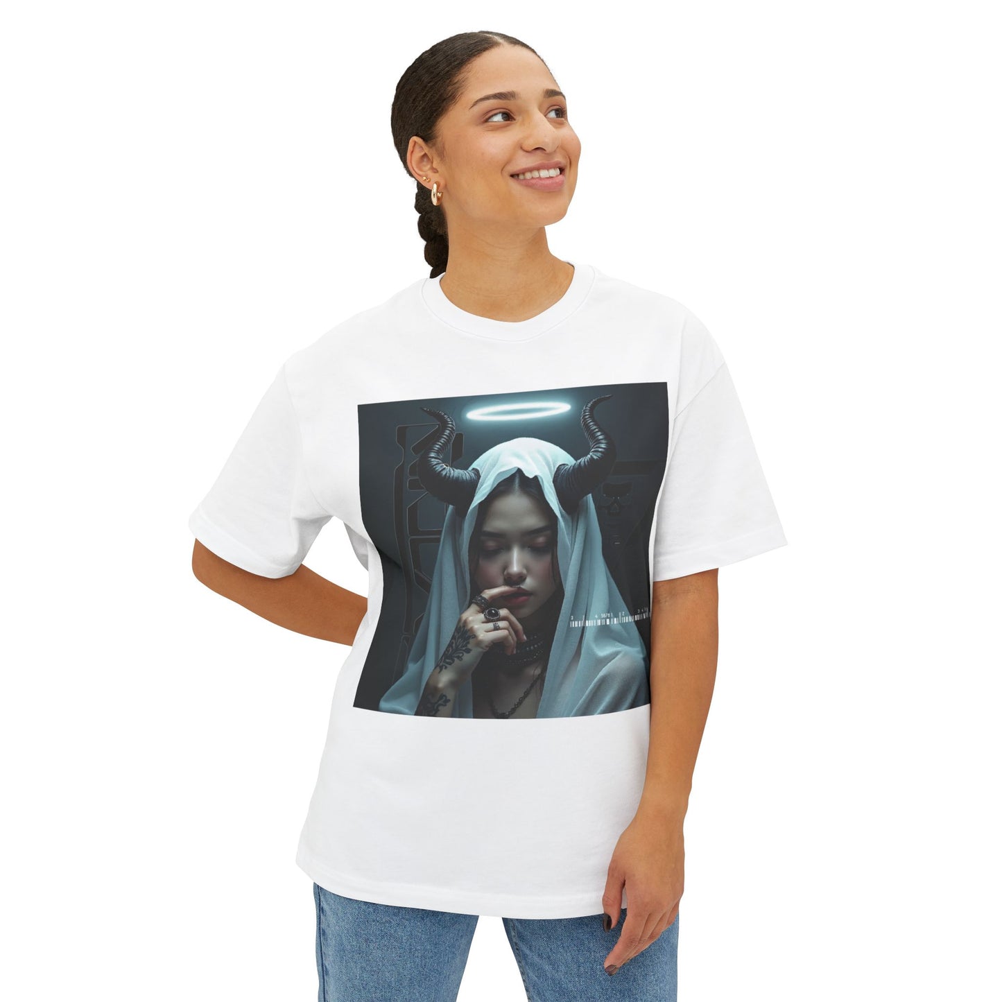 Gothic Inspired Oversized Tee - Perfect for Halloween, Music Festivals, Casual Wear, Alternative Fashion, Unique Gift Ideas