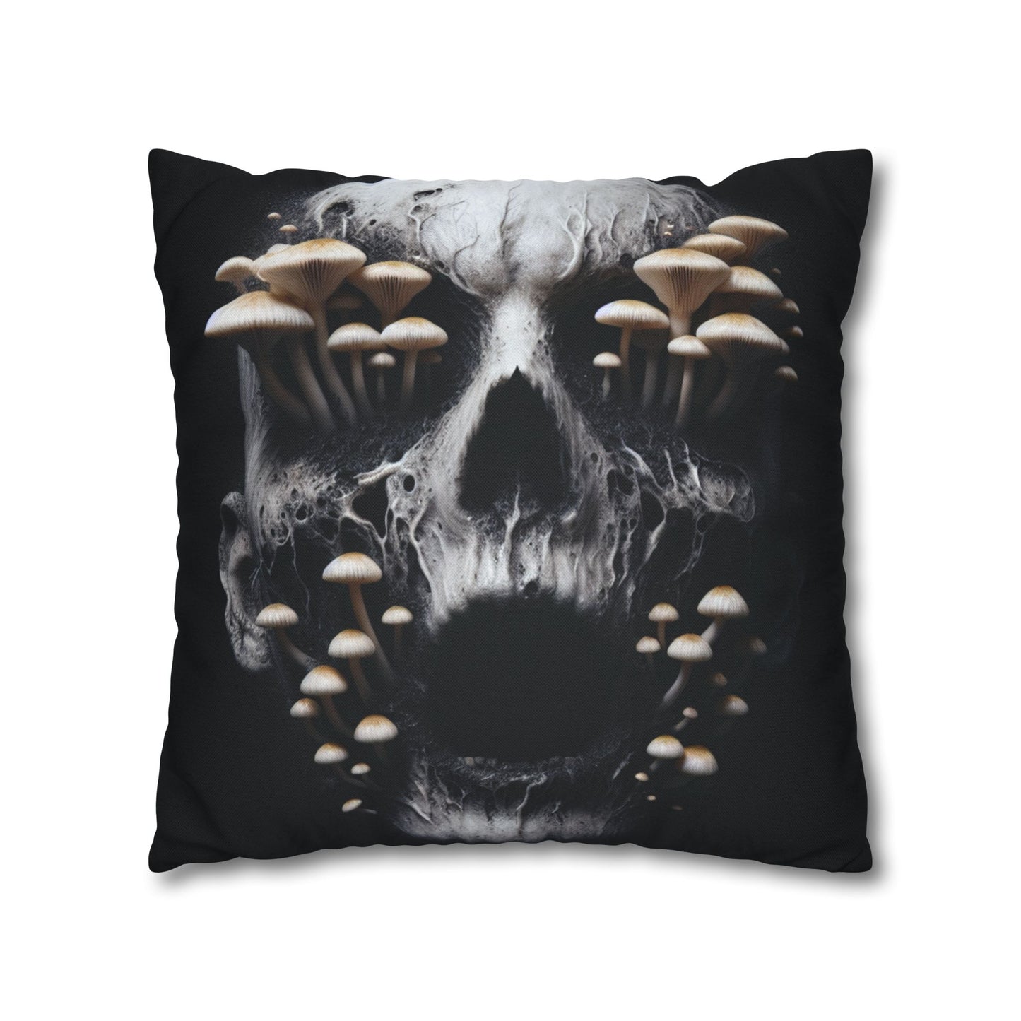 Gothic Mushroom Skull Pillowcase - Home Decor, Halloween, Gothic Style, Unique Gift, Bed and Couch Accent