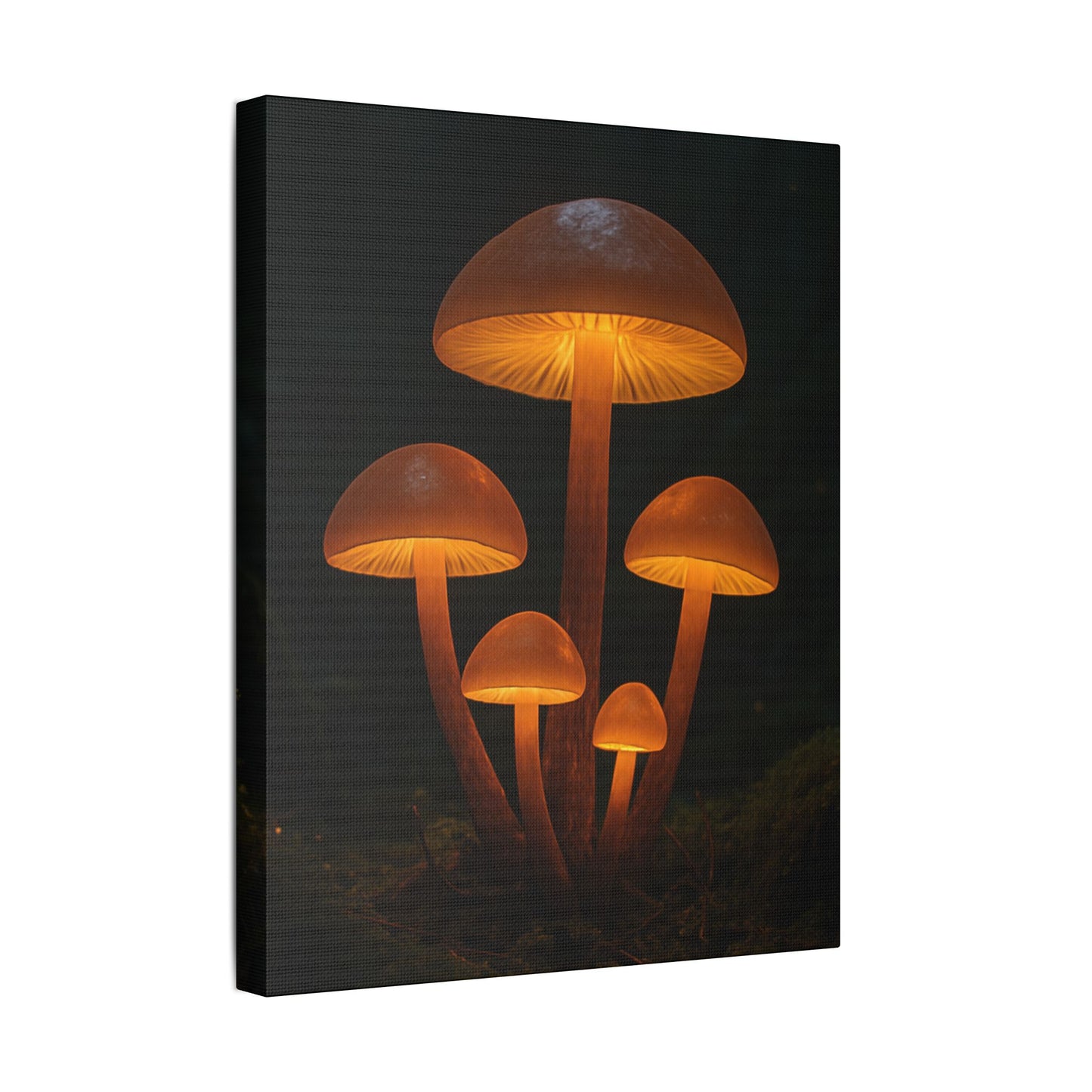 Illuminated Mushroom Art Canvas, Wall Decor, Nature Inspired, Cozy Home Art, Gifts for Nature Lovers, Unique Wall Hanging