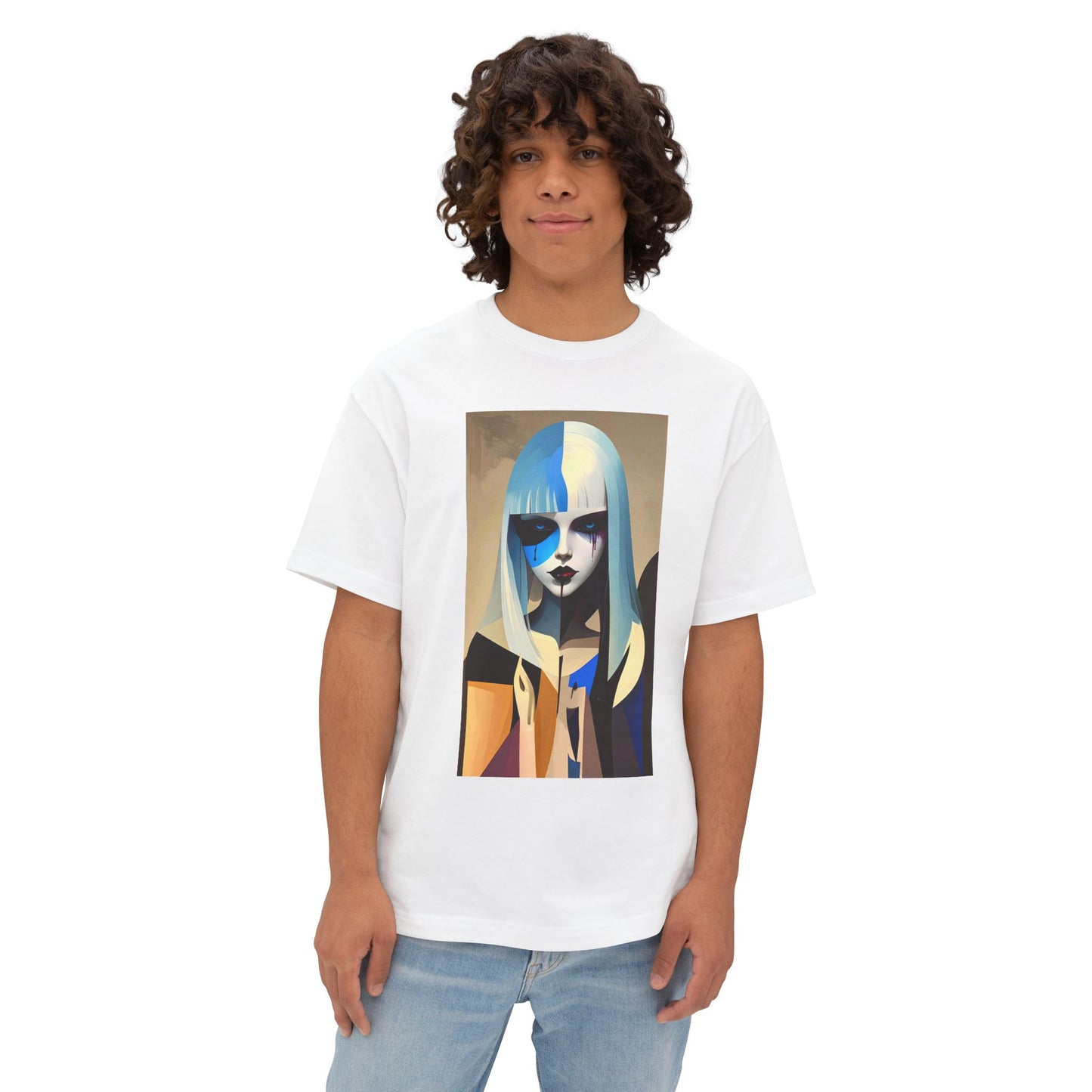 Artistic Oversized Tee, Stylish Graphic Top, Trendy Unisex Shirt, Unique Art Apparel, Casual Wear, Gift for Art Lovers