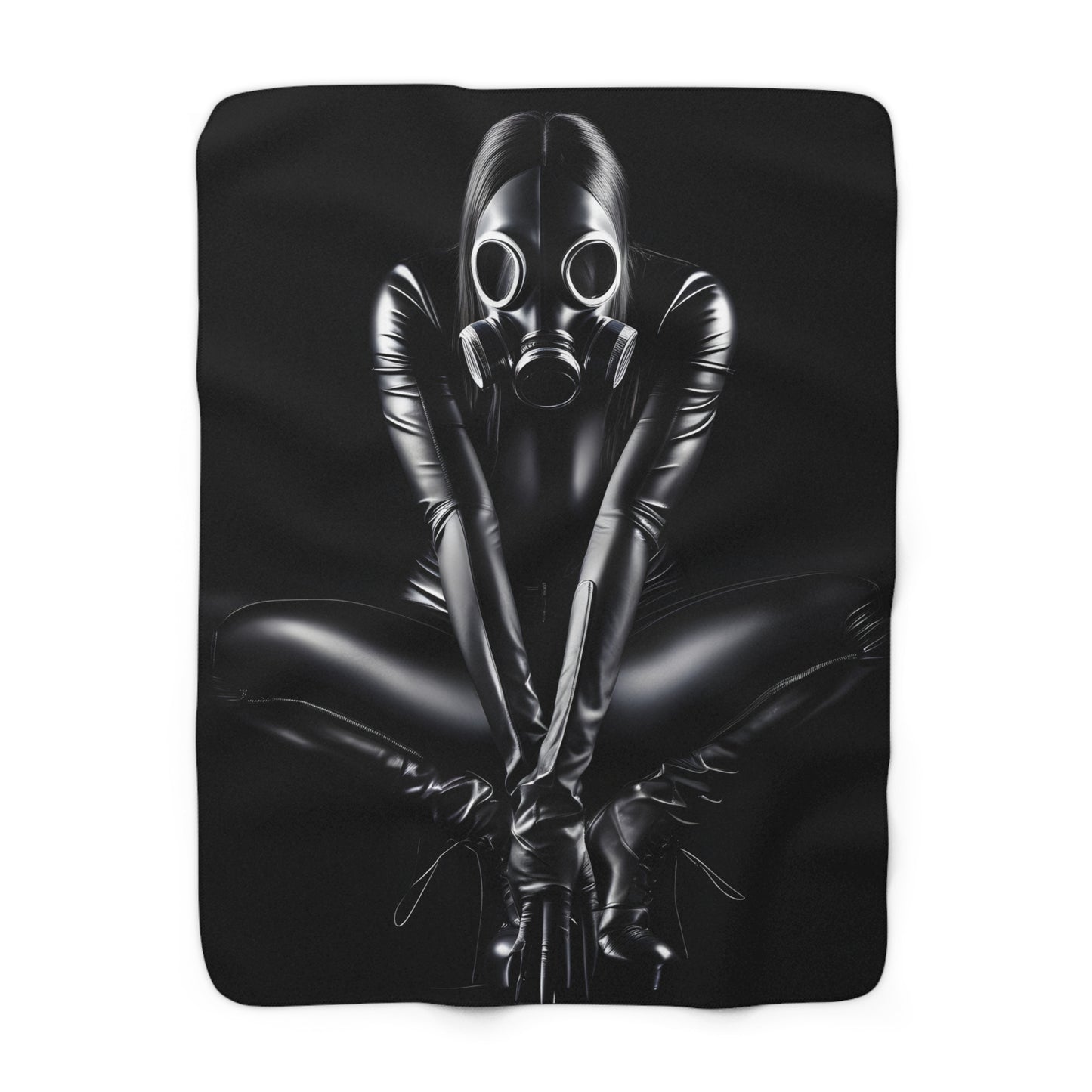 Sherpa Fleece Blanket with Dark Cyber Horror Design