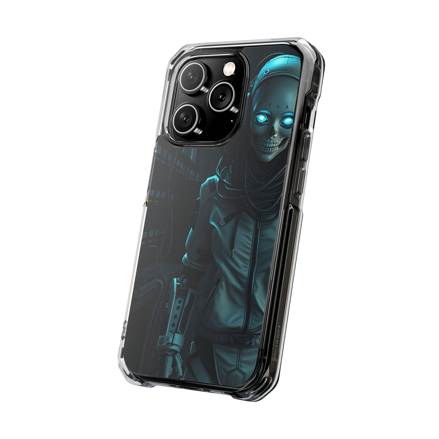Futuristic Robot Phone Case, Magnetic Clear Impact Case, Unique Gift for Tech Lovers, Protective Smartphone Accessory, Cyberpunk Style