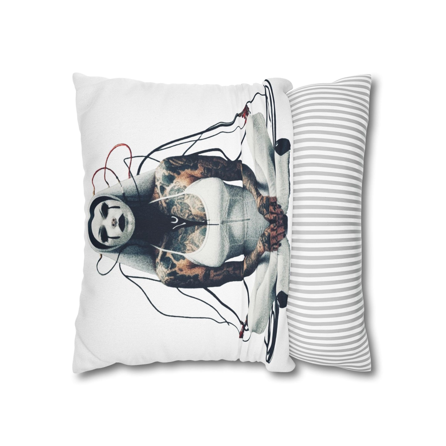 Unique Artistic Pillowcase with Futuristic Design, Decorative Cushion Cover for Home Decor, Gift for Art Lovers, Cozy Living Room Accessory