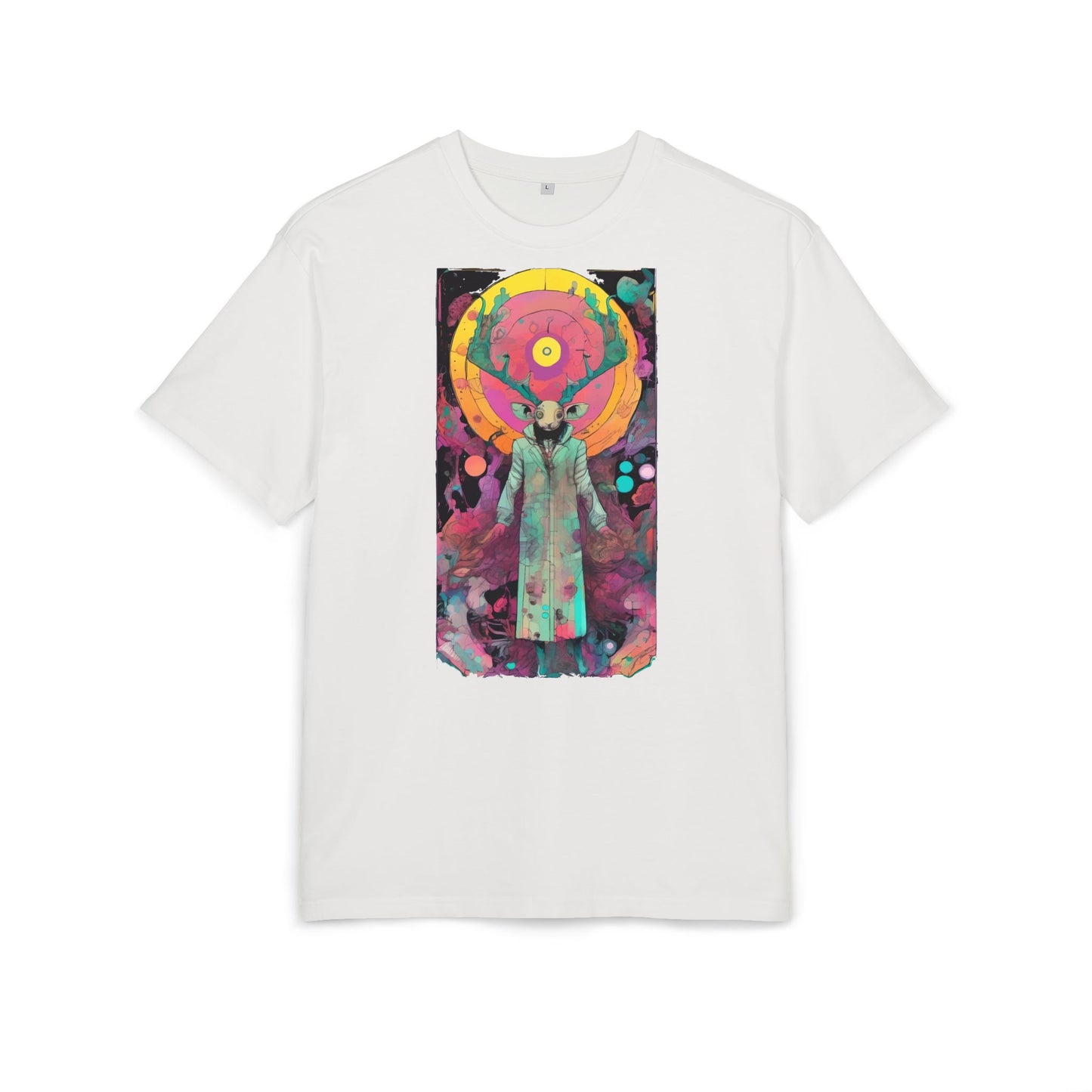 Vibrant Artistic Oversize Tee - Unisex Heavyweight T-Shirt, Bohemian Style, Gift for Art Lovers, Festival Wear, Casual Chic