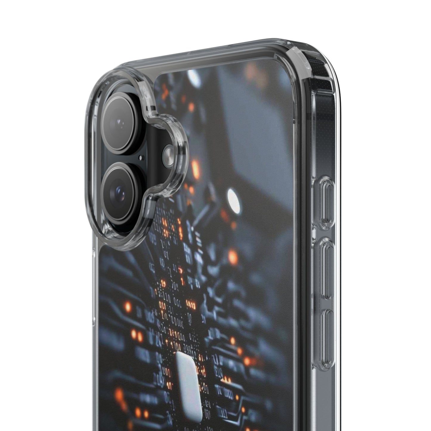Clear Phone Case with Cyber Print