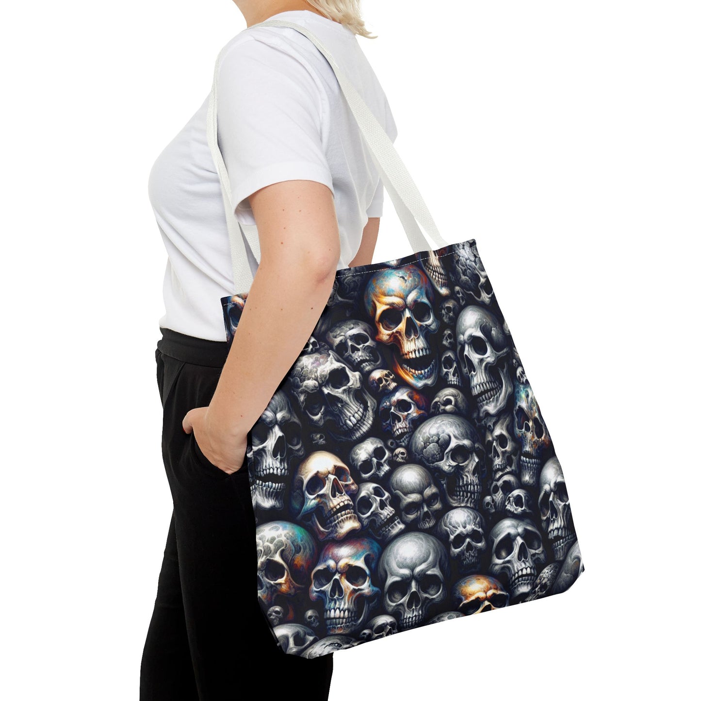 Gothic Skull Tote Bag | Gift for Halloween, Alternative Fashion, Edgy Eco-Friendly Bag, Casual Everyday Use