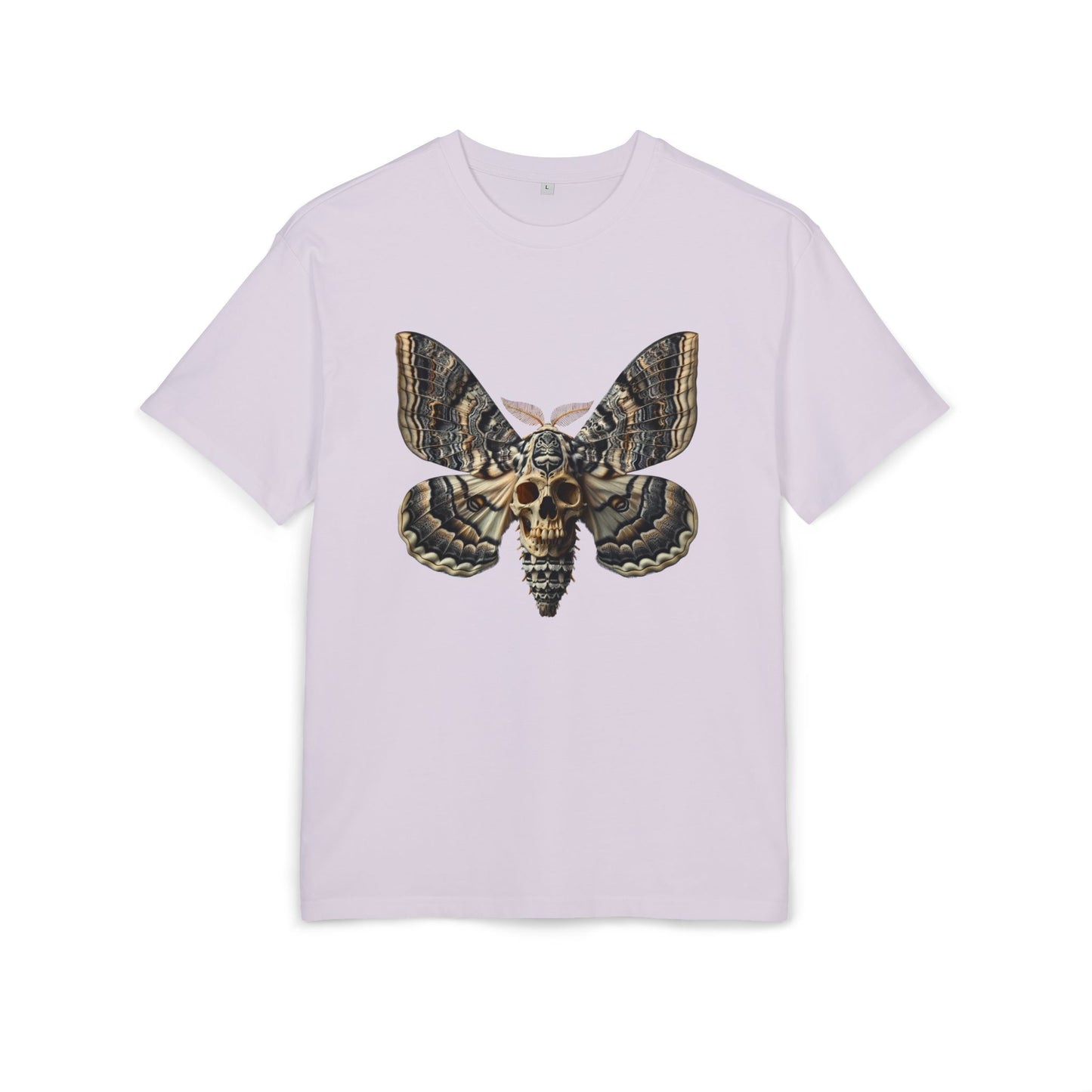 Unisex Oversize Tee with Skull Moth Design - Edgy Graphic Shirt