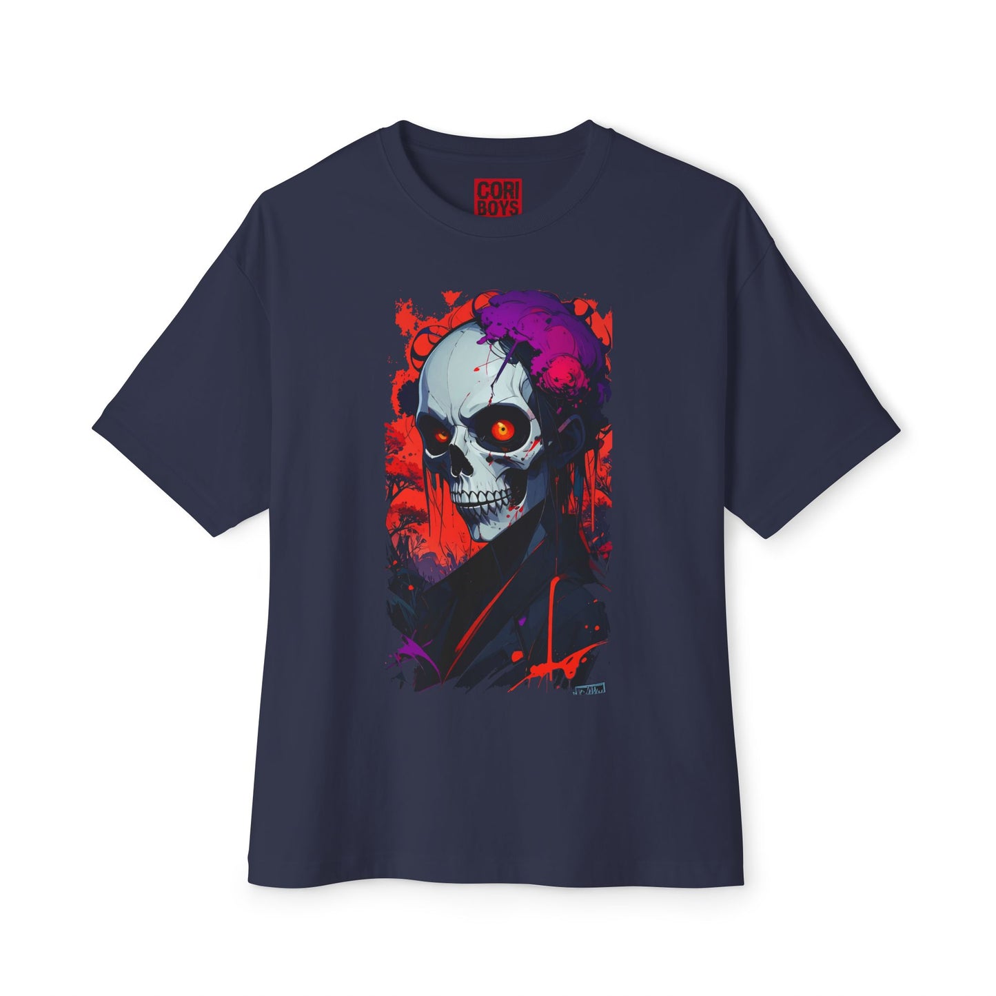 Edgy Skull Graphic Tee, Oversized T-Shirt for Casual Wear, Halloween Costume, Streetwear Fashion, Unisex Gift Idea