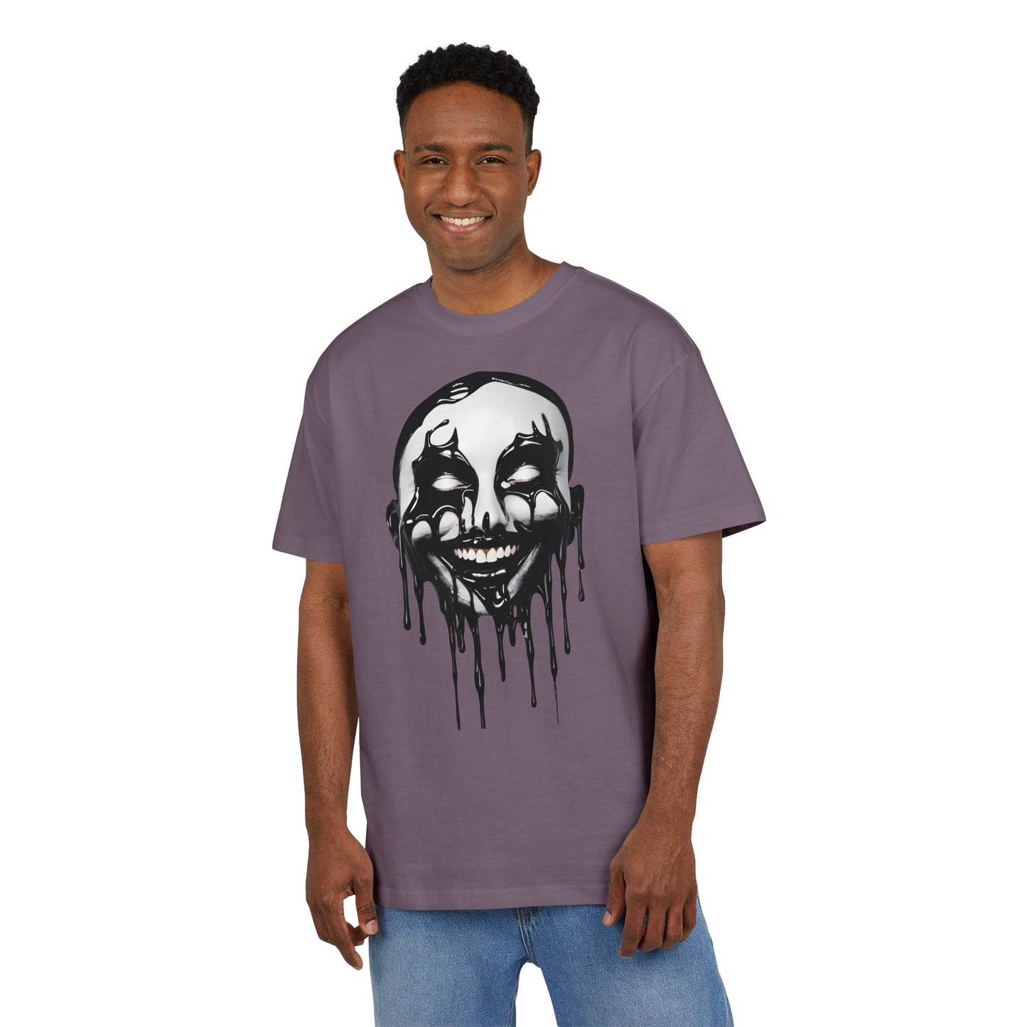 Gothic Graffiti Oversized Tee - Trendy Streetwear, Unisex Fashion Shirt, Edgy Graphic Tee, Perfect for Halloween, Casual Wear