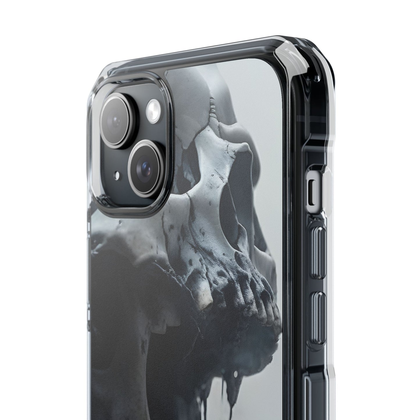 Unique Skull Design Magnetic Clear Impact Cases, Skull Phone Cases, Gothic Accessories, Halloween Gifts, Edgy Mobile Covers