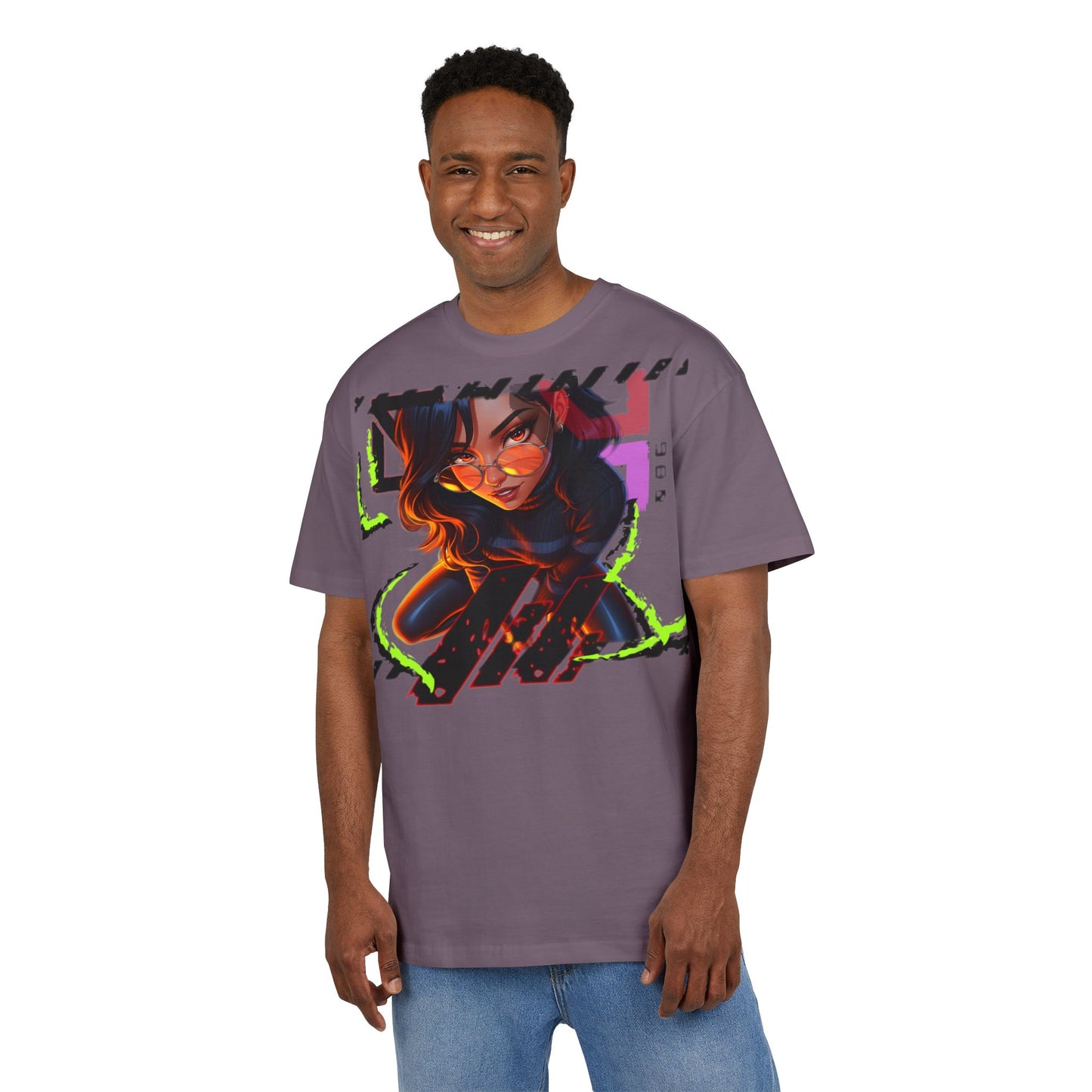 Edgy Graphic Unisex Heavy Oversize Tee - Street Style Fashion