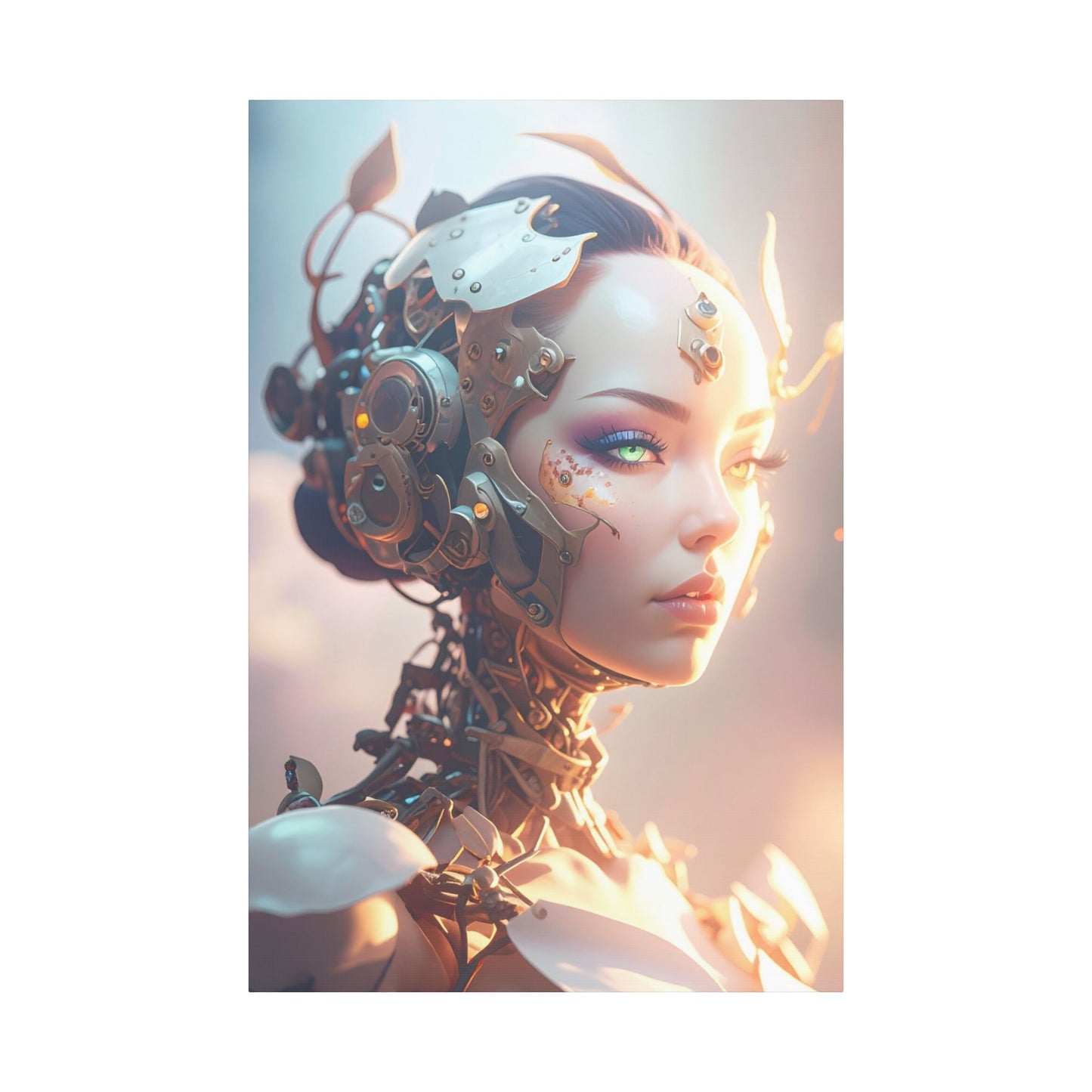 Satin Canvas Art Print, Modern Home Decor, Robot Artwork, Tech-Inspired Wall Art, Unique Gift for Tech Lovers