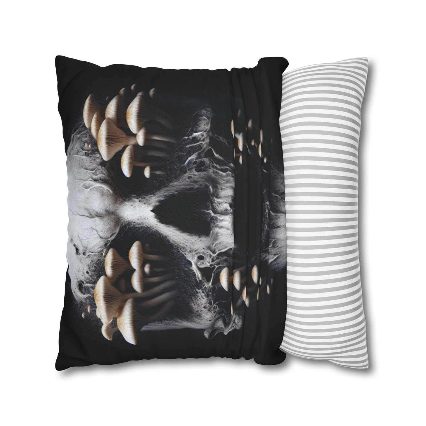 Gothic Mushroom Skull Pillowcase - Home Decor, Halloween, Gothic Style, Unique Gift, Bed and Couch Accent