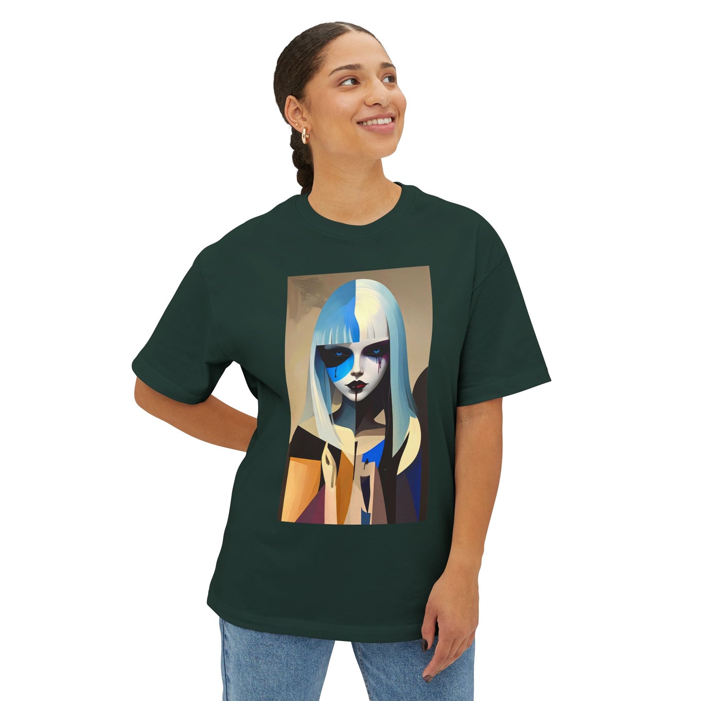 Artistic Oversized Tee, Stylish Graphic Top, Trendy Unisex Shirt, Unique Art Apparel, Casual Wear, Gift for Art Lovers
