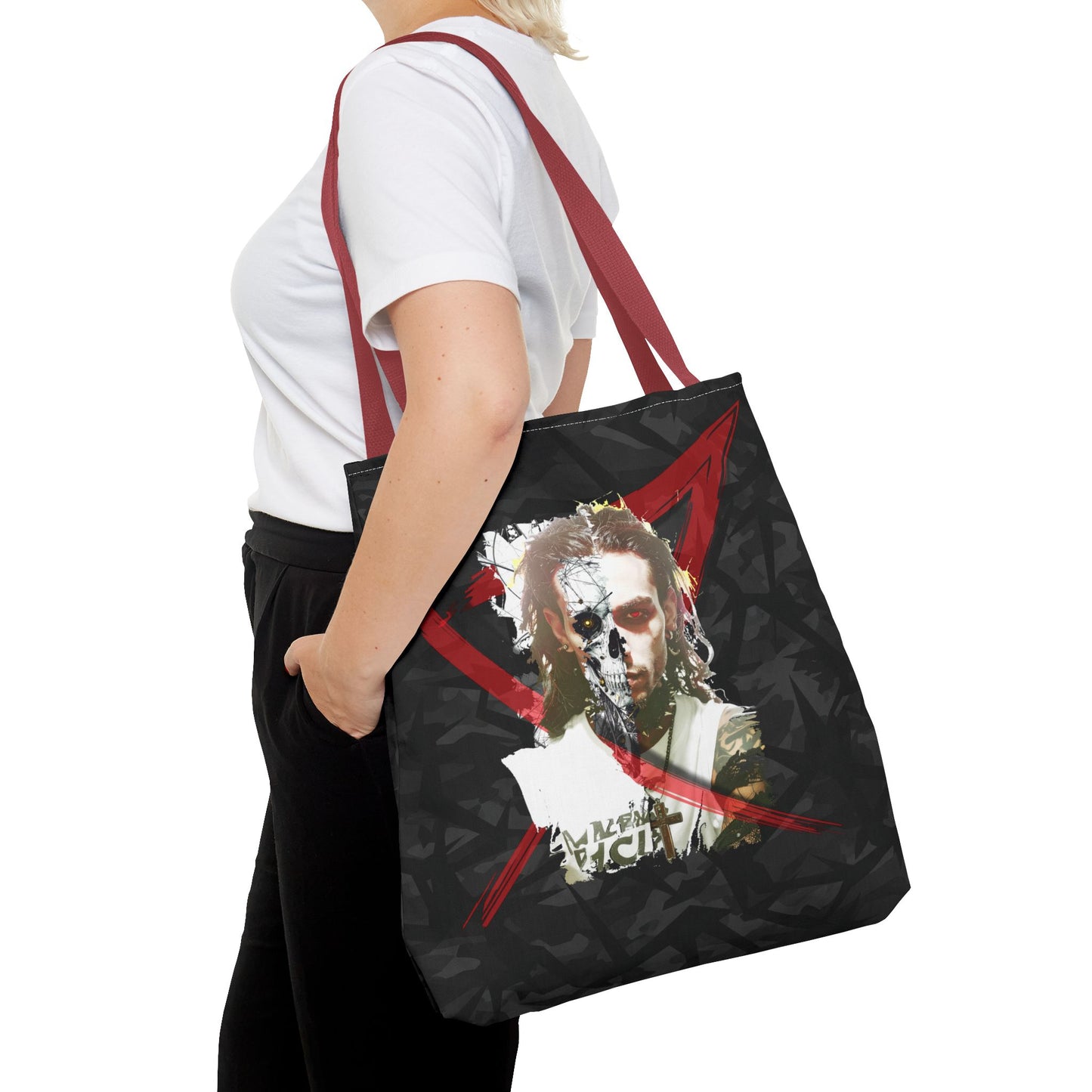 Edgy Graphic Tote Bag, Cool Tote for Concerts, Alternative Fashion, Gift for Music Lovers, Everyday Carry