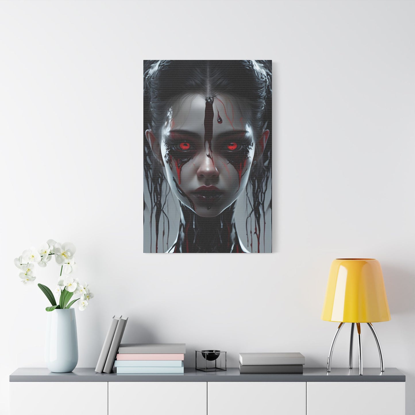 Gothic Wall Art Print, Horror Decor, Stretched Canvas Painting, Unique Home Decor, Dark Art for Halloween, Gothic Aesthetic