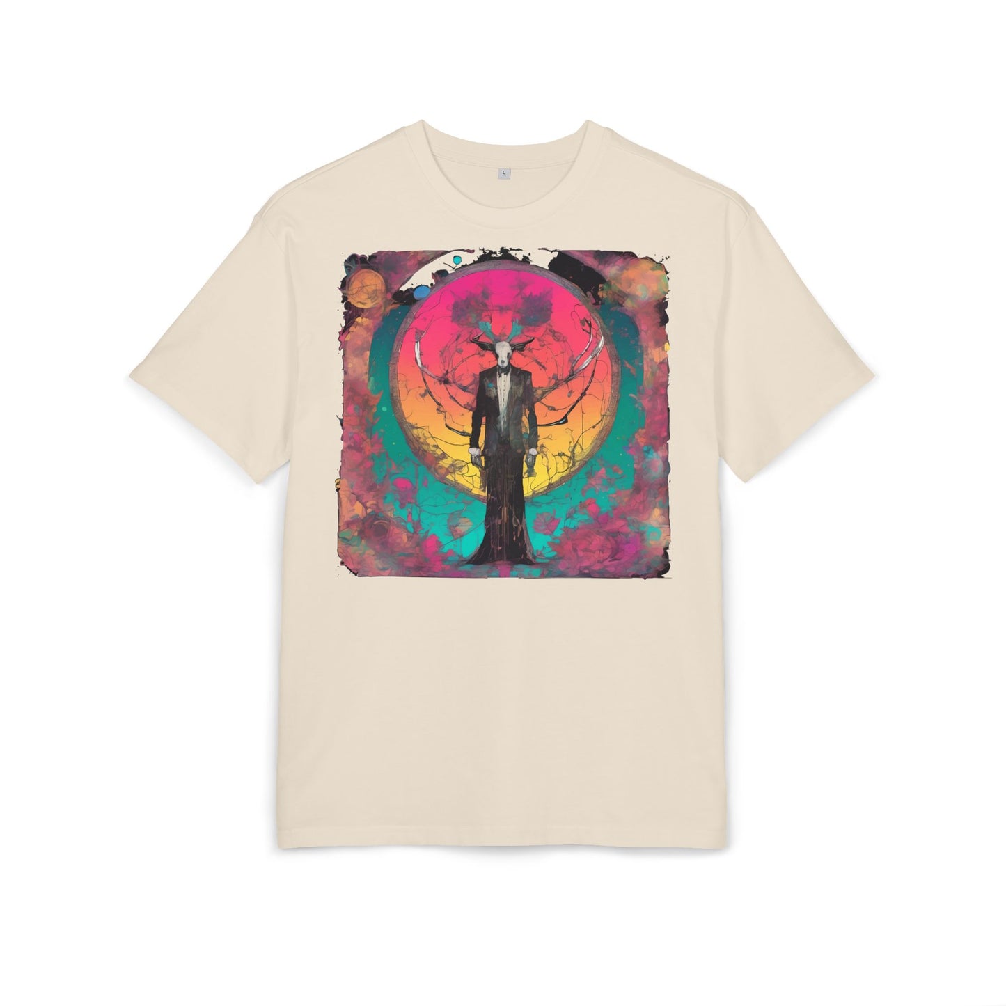 Vibrant Artistic Oversize Tee - Unisex Heavyweight T-Shirt, Bohemian Style, Gift for Art Lovers, Festival Wear, Casual Chic