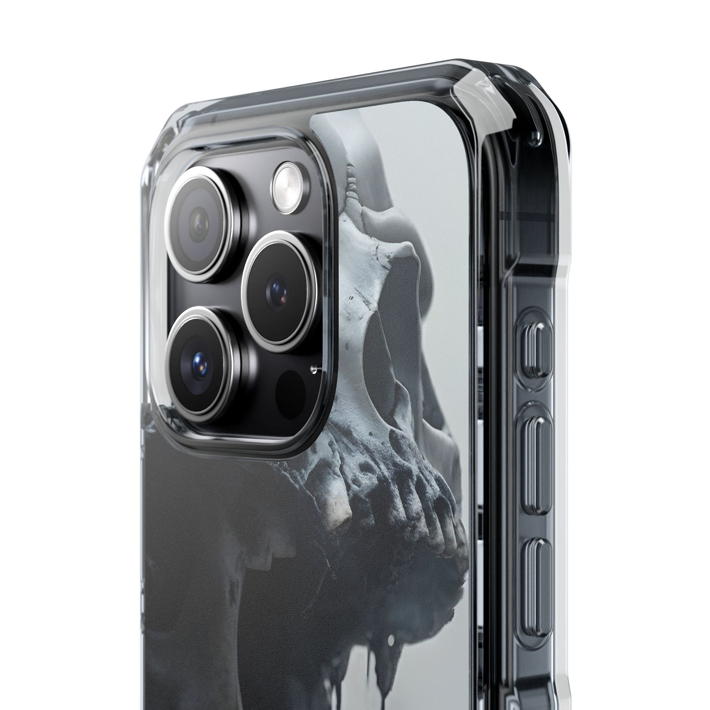 Unique Skull Design Magnetic Clear Impact Cases, Skull Phone Cases, Gothic Accessories, Halloween Gifts, Edgy Mobile Covers